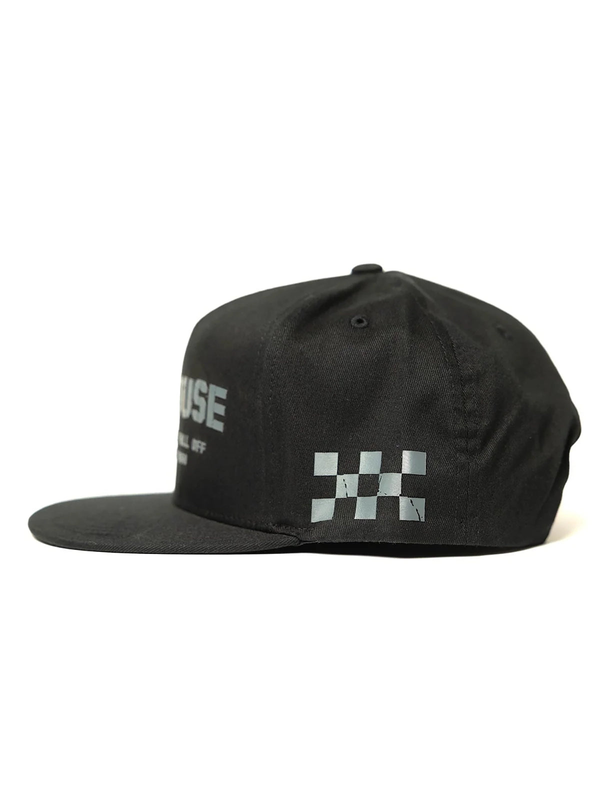 Fasthouse Men's Torn 110 Snapback Hat in Black - left side view