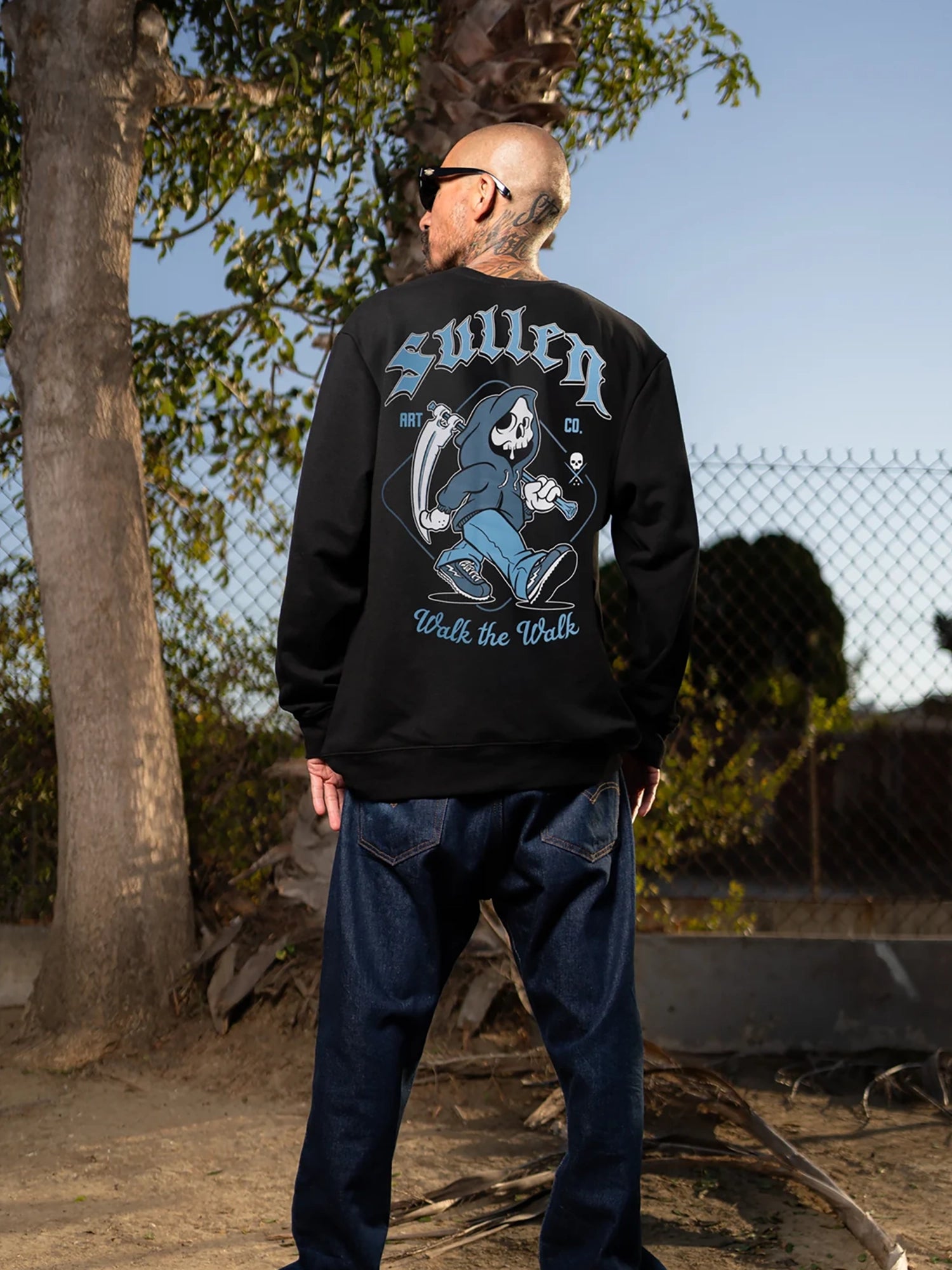 Sullen Men's Walk the Walk Long Sleeve French Terry Crewneck T-shirt