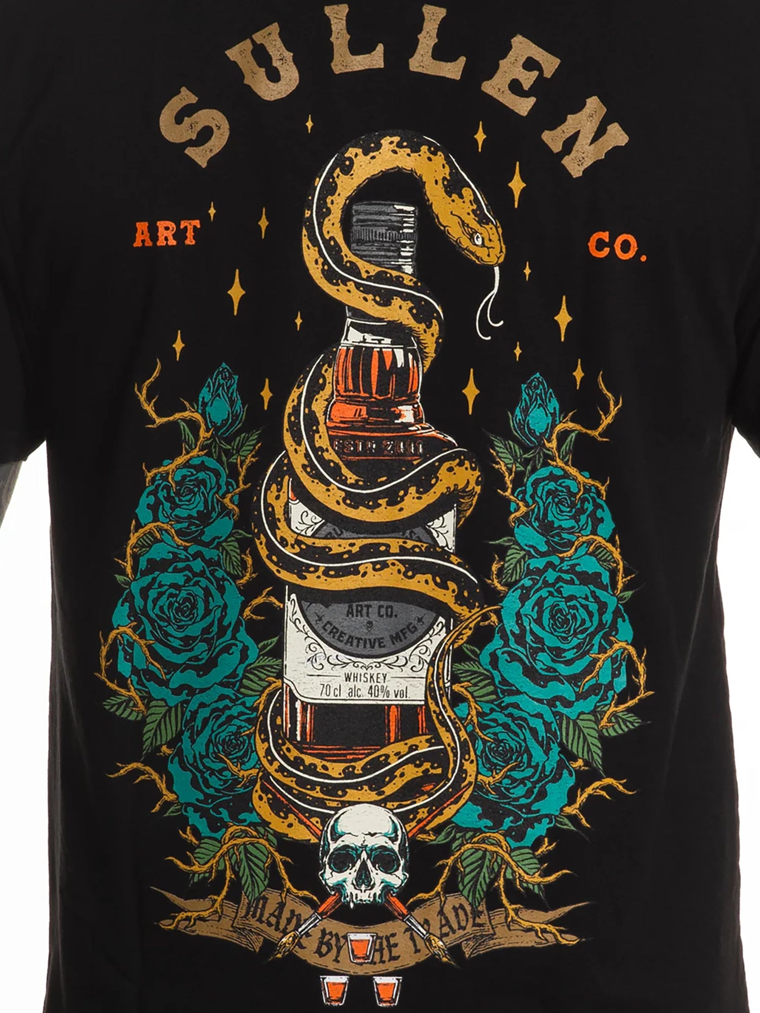 Sullen Men's Whiskey Bottle Premium Graphic T-shirt - Jet Black
