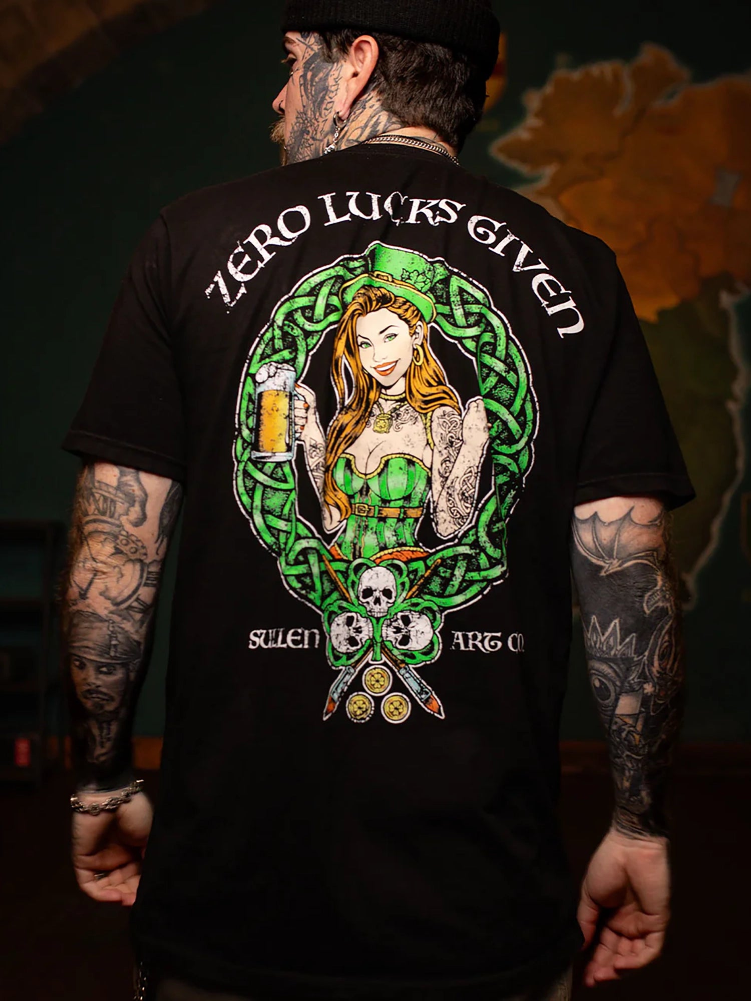 Sullen Men's Zero Lucks Given Premium Graphic T-shirt - Jet Black by Sullen