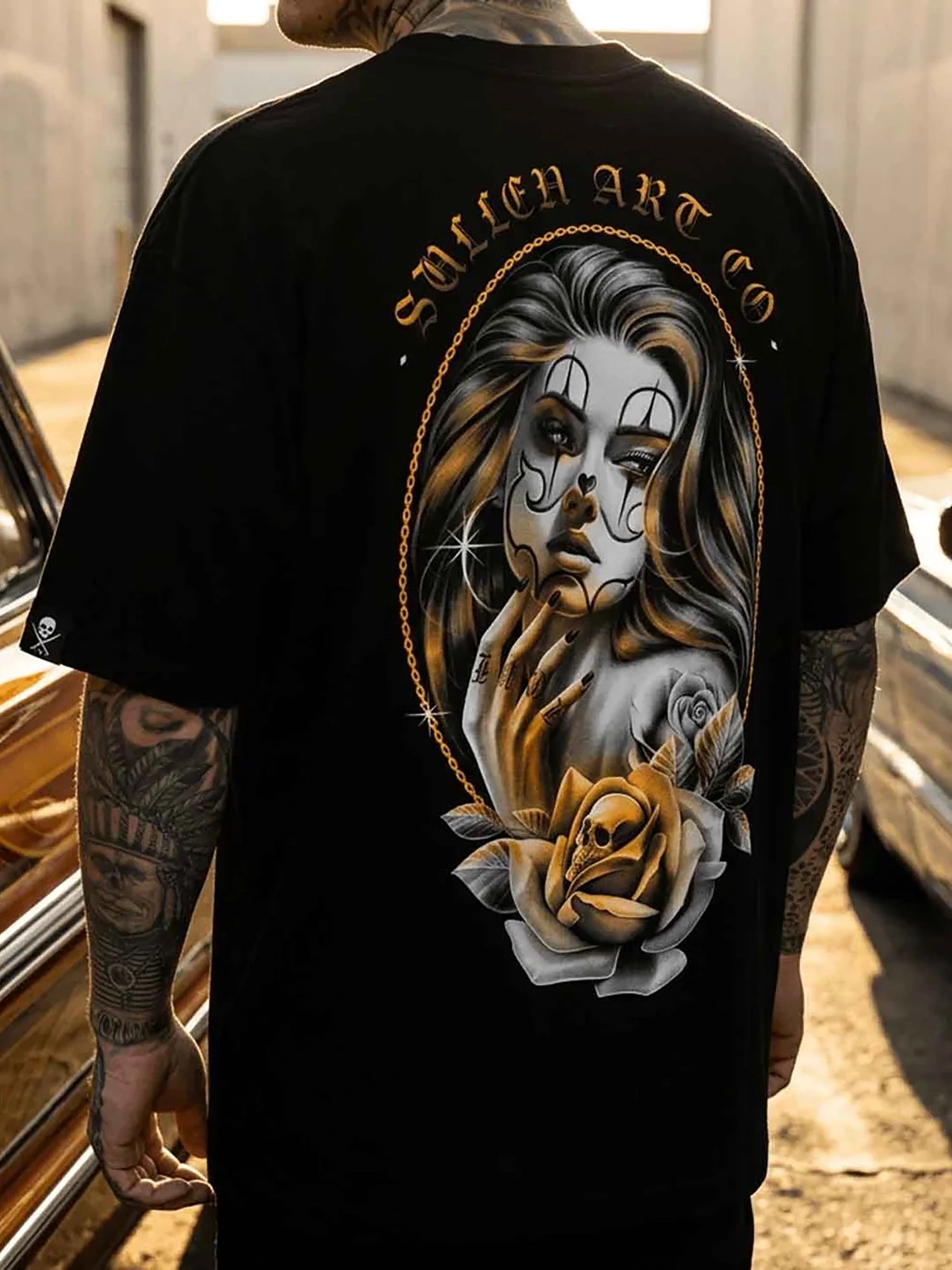 Sullen Gold Gaze 1 Ton T-shirt back lifestyle view