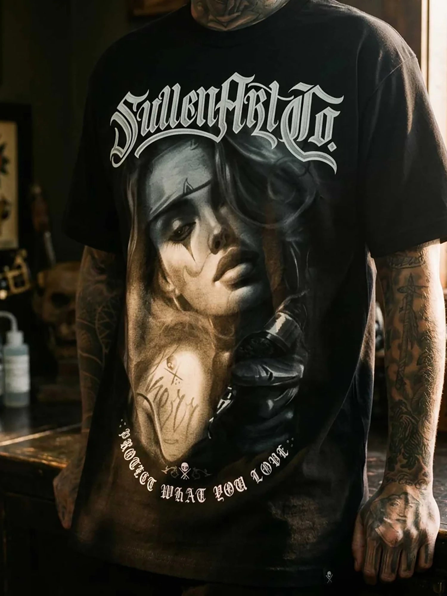 Sullen Men’s Grey Scale "1 Ton" Relaxed Fit T-shirt - Jet Black