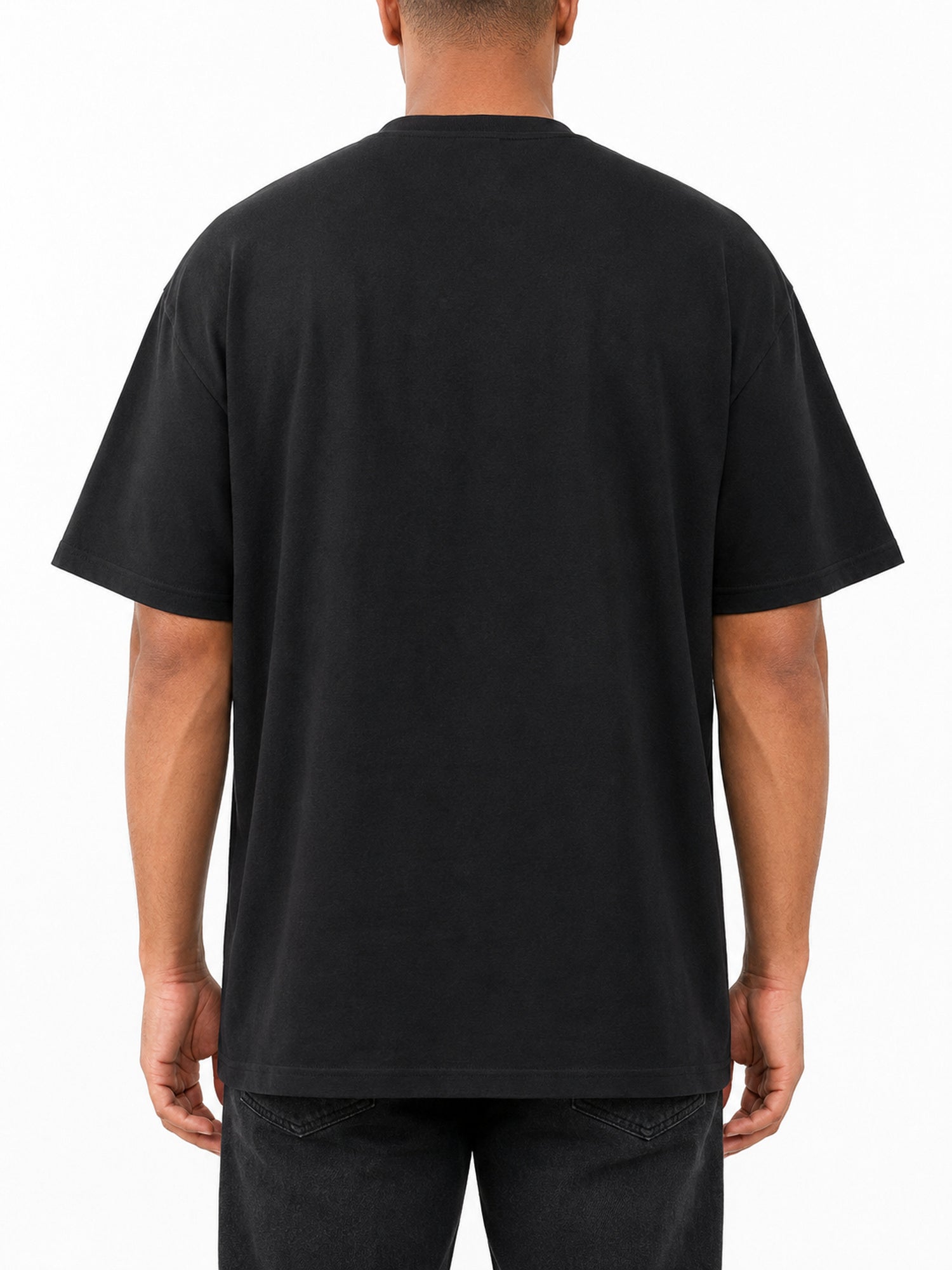 Metal Mulisha Hounds black T-shirt plain back model view