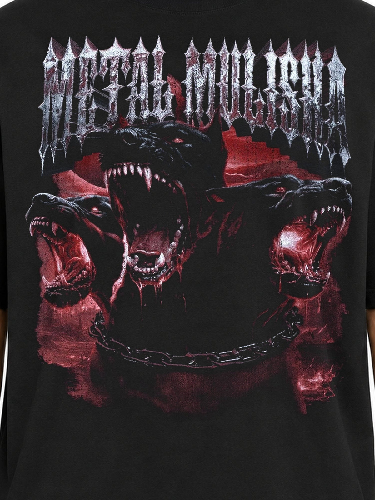 Metal Mulisha Hounds black T-shirt close-up of three hounds front graphic