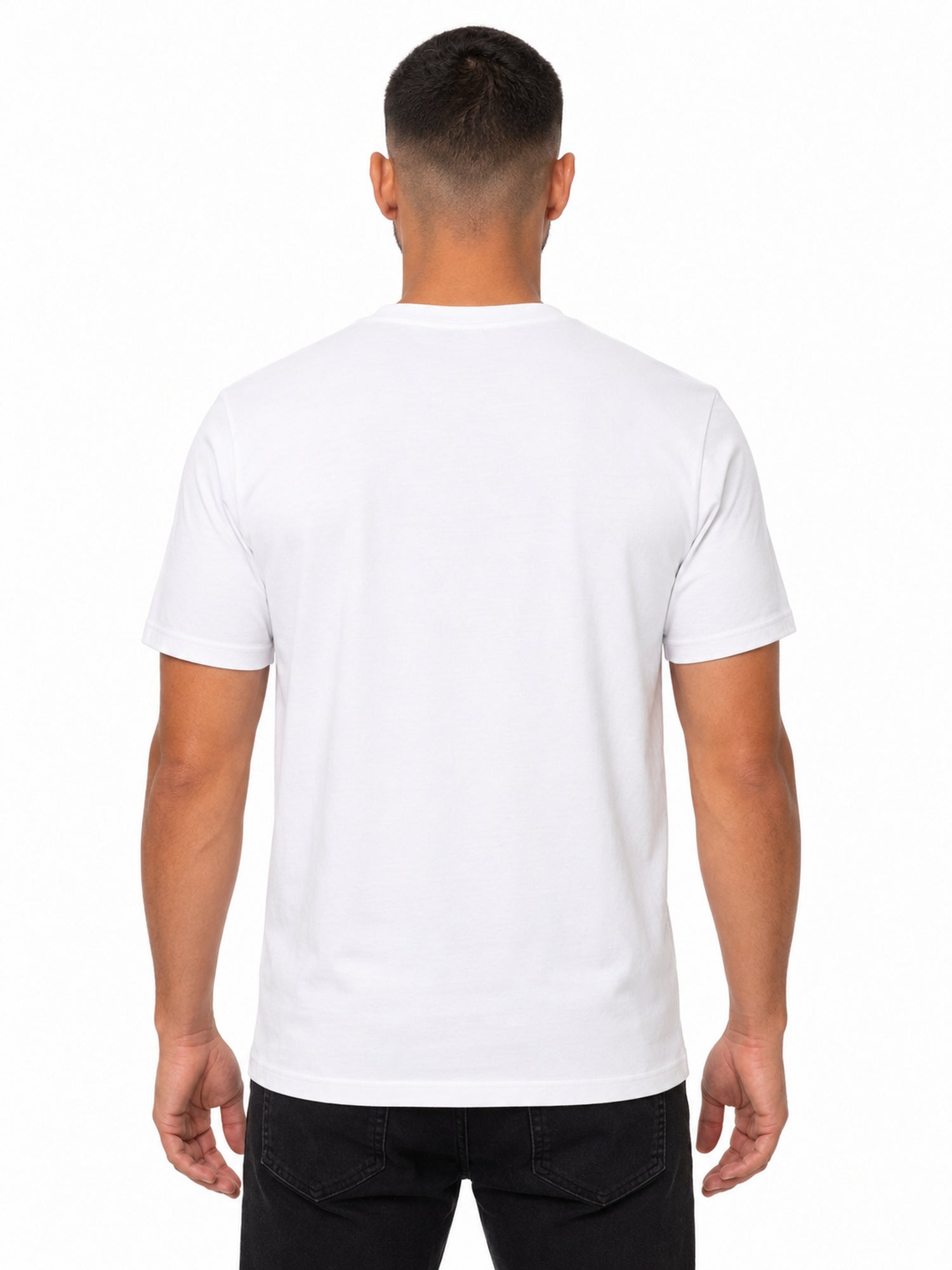 Metal Mulisha Ravage men's white T-shirt plain back model view