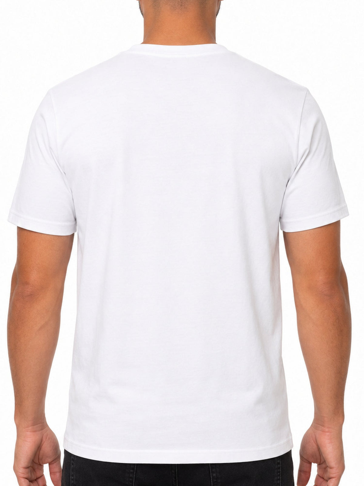 Metal Mulisha Ravage white T-shirt collar, fabric and plain back detail
