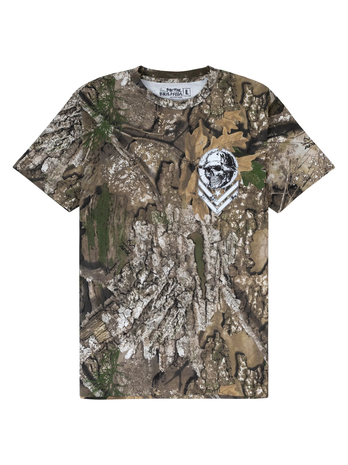 Metal Mulisha Wicked Camo T-shirt front view in Realtree APX Camo