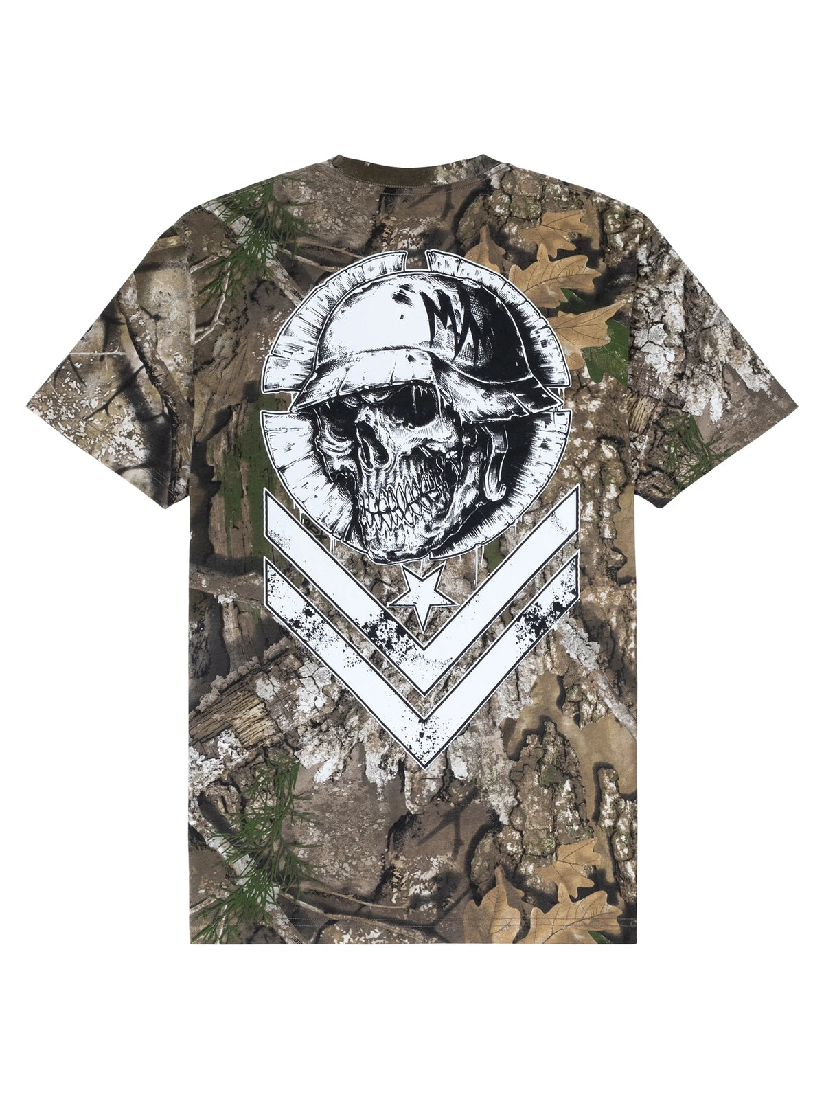 Metal Mulisha Wicked Camo T-shirt back view in Realtree APX Camo