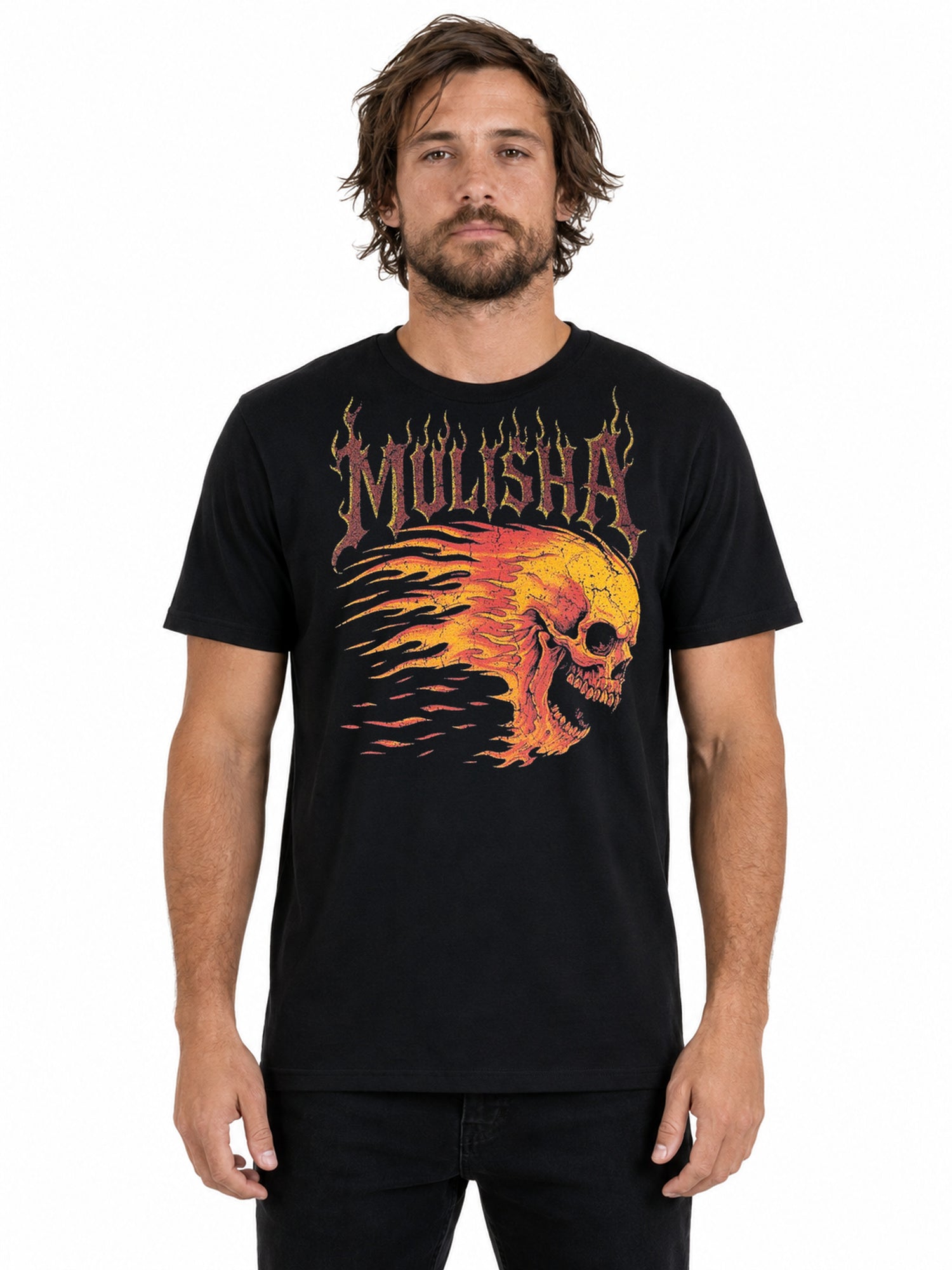Metal Mulisha Skream tee front view on model