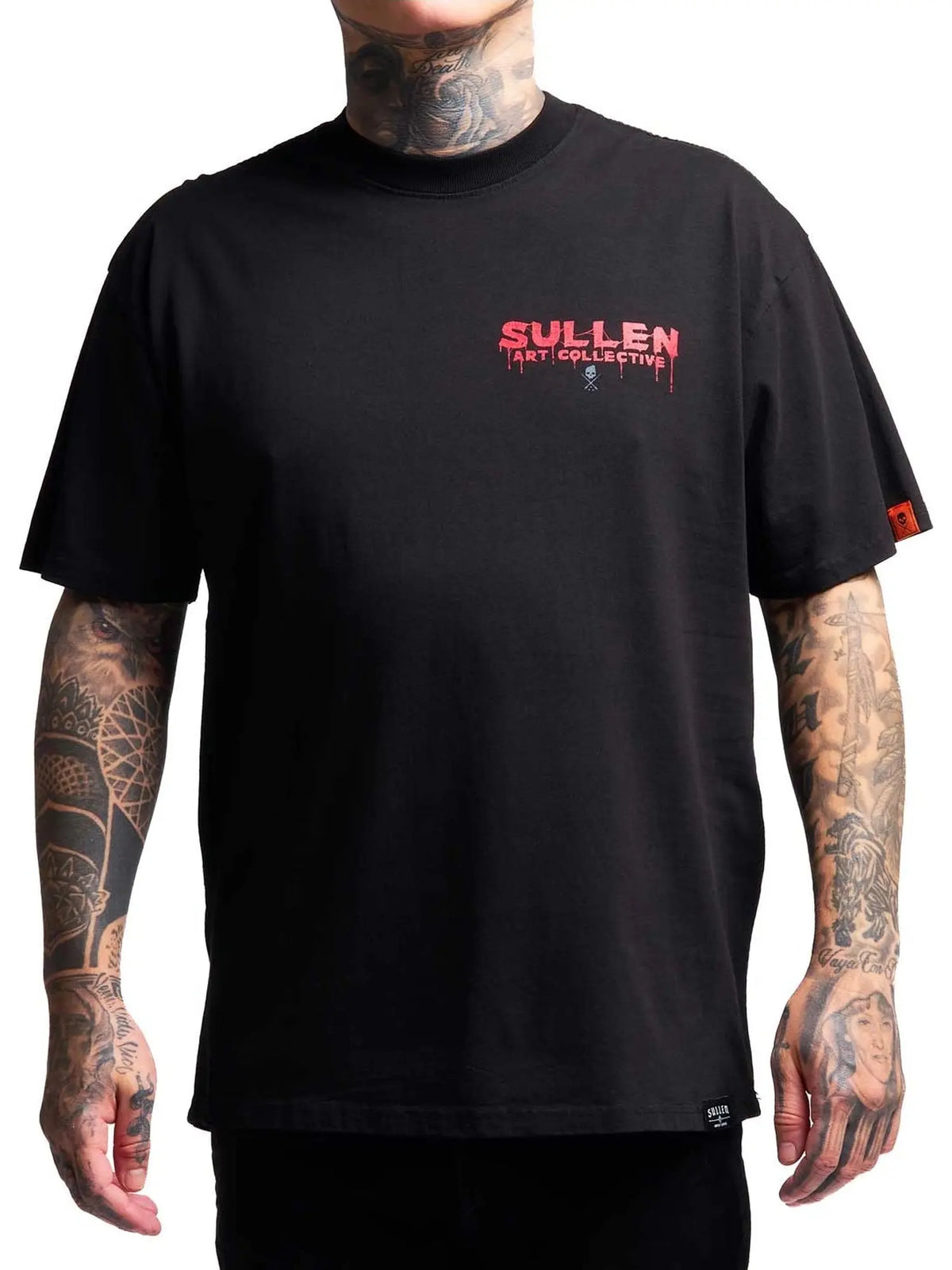 Front view of the Sullen Killer Clown 1 Ton T-shirt with red Sullen chest logo