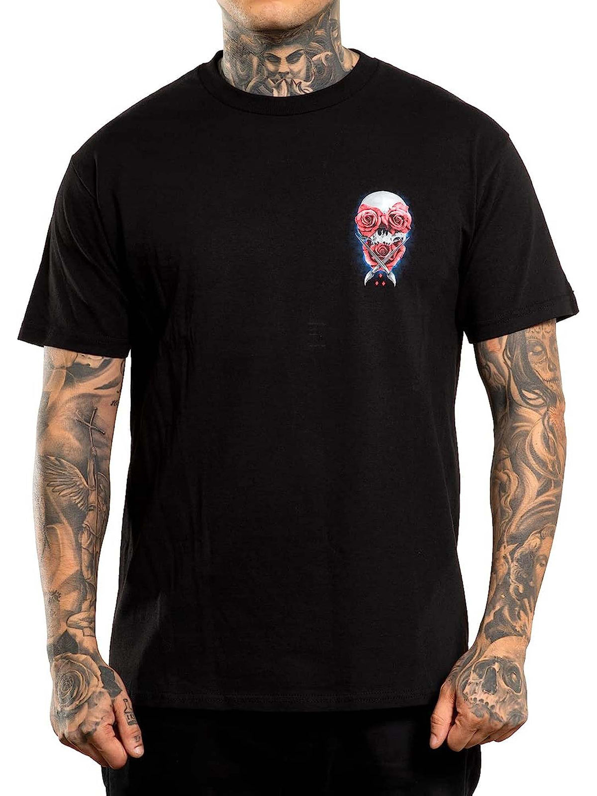 Front view of Sullen The Roses Standard T-shirt in black