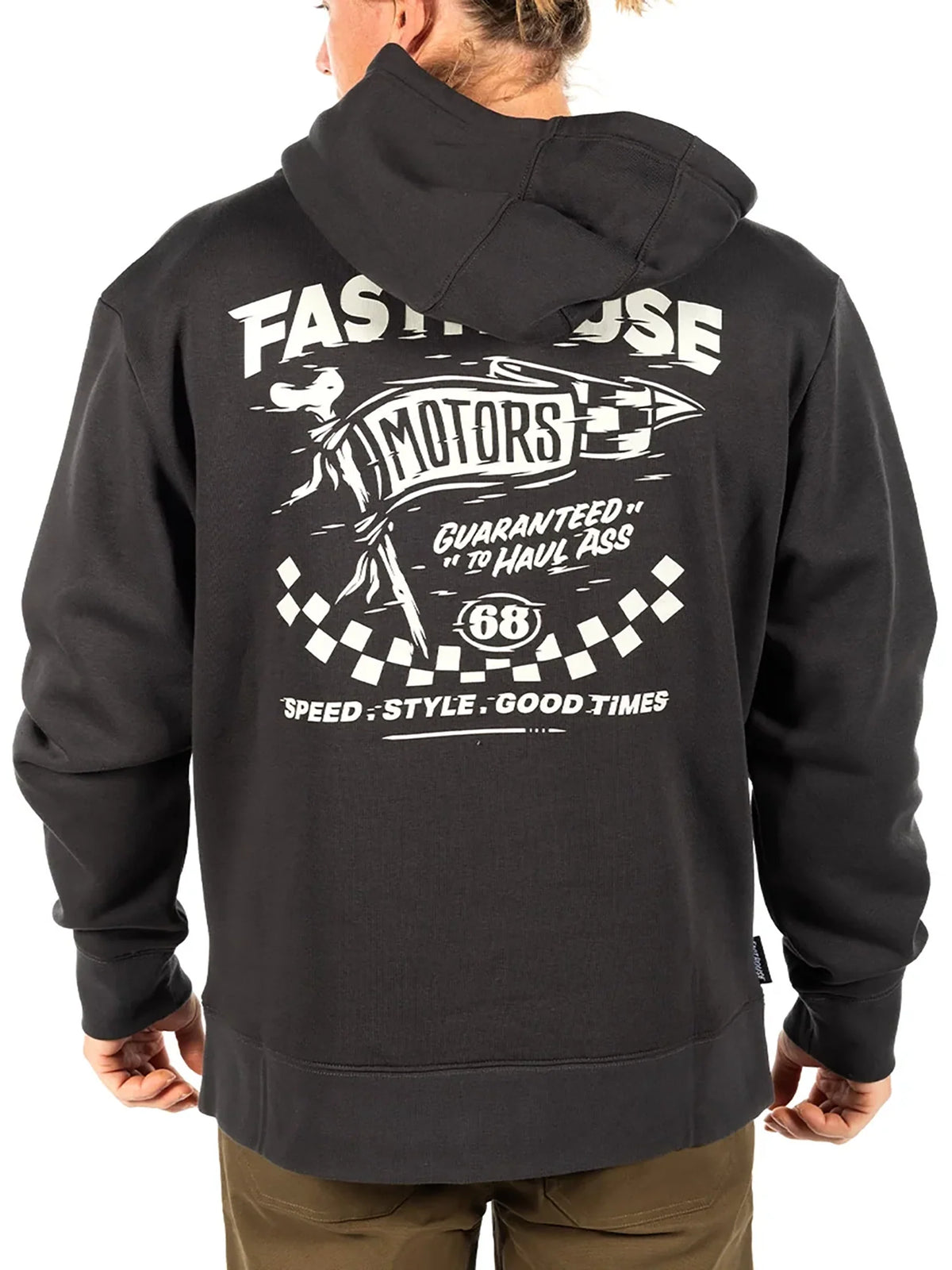 Fasthouse All Out vintage black pullover hoodie available from Vulcinity