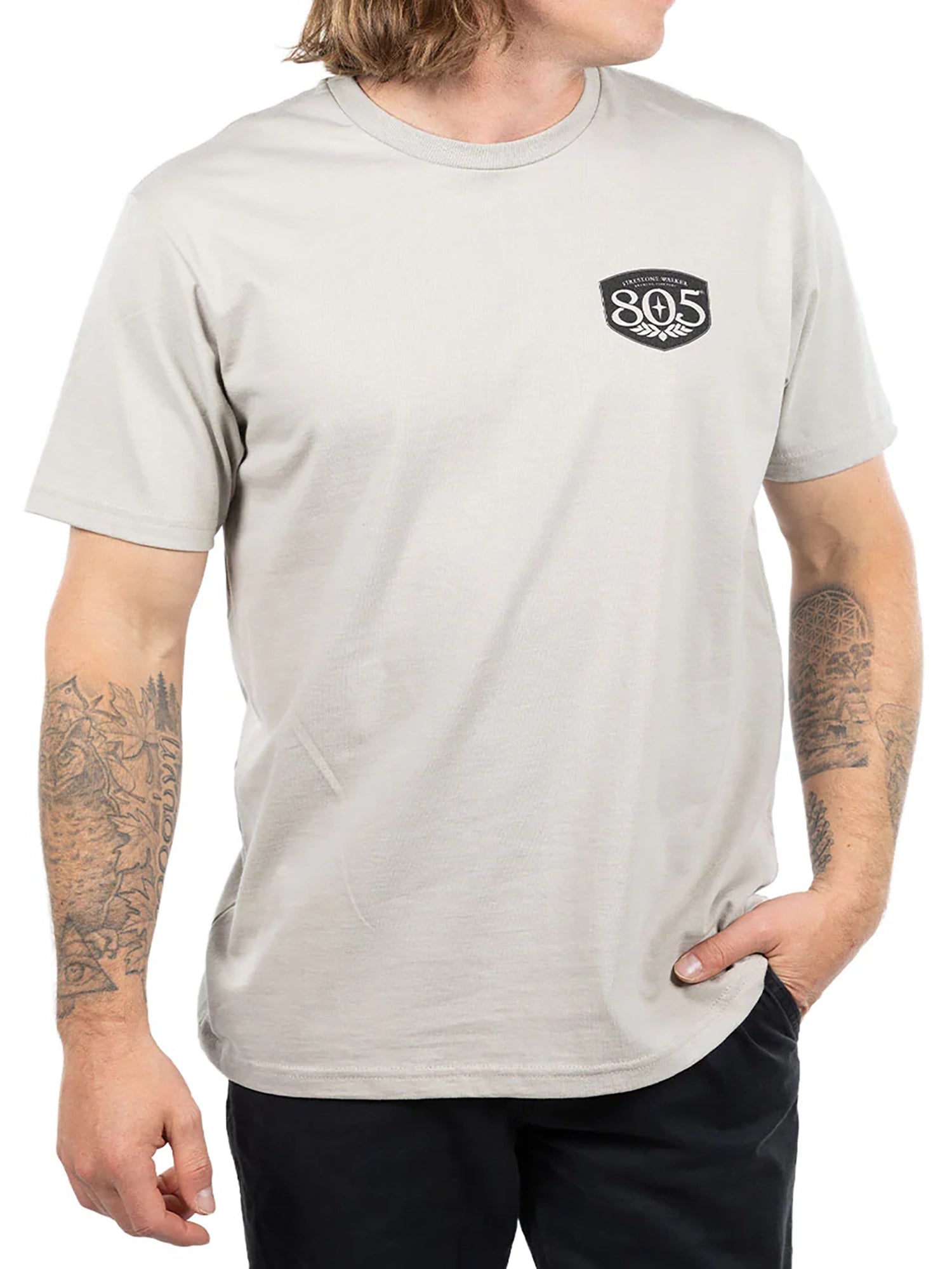 Fasthouse Men's 805 Premier Outlaw SS Tee - Light Gray