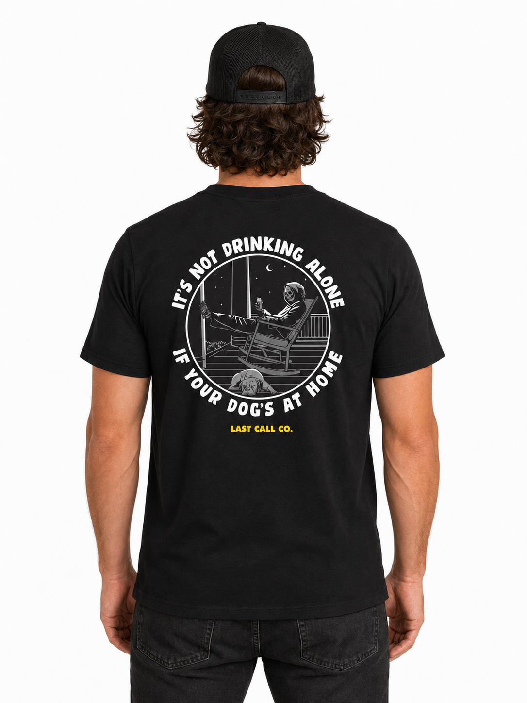 Last Call Co Alone Men's Graphic T-shirt - Black