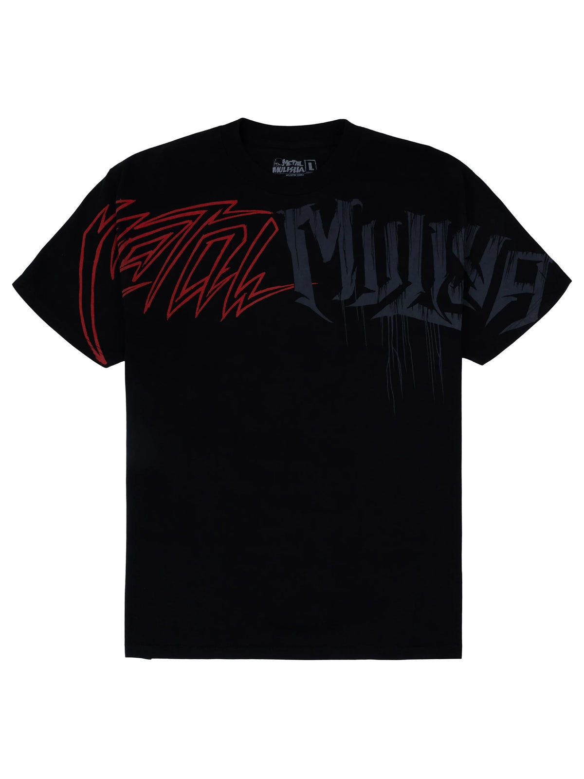 Metal Mulisha Clarify black graphic T-shirt front view showing the chest and sleeve artwork