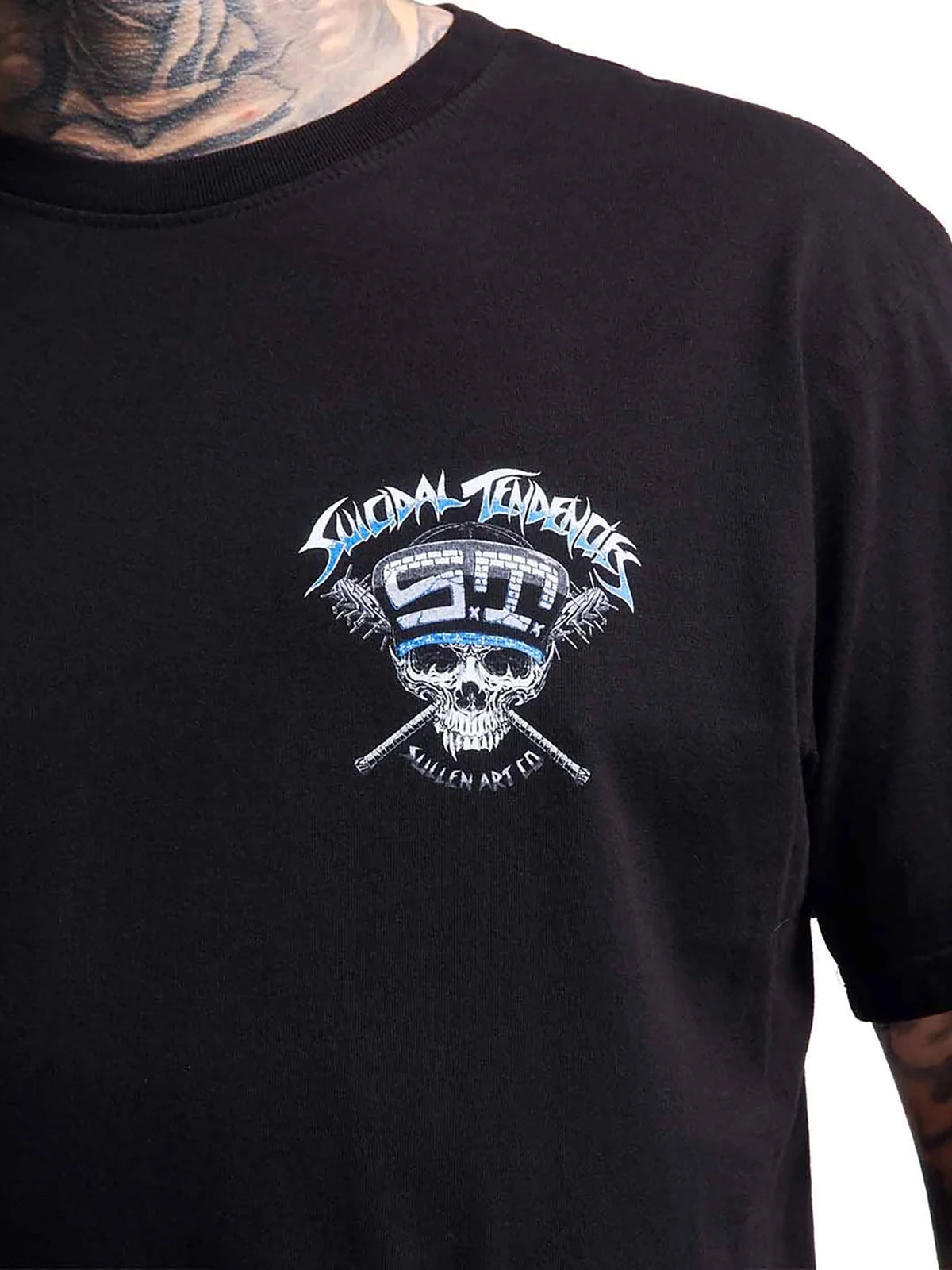 Sullen x Suicidal Tendencies Men's Cyco Badge Premium Graphic T-shirt - Jet Black
