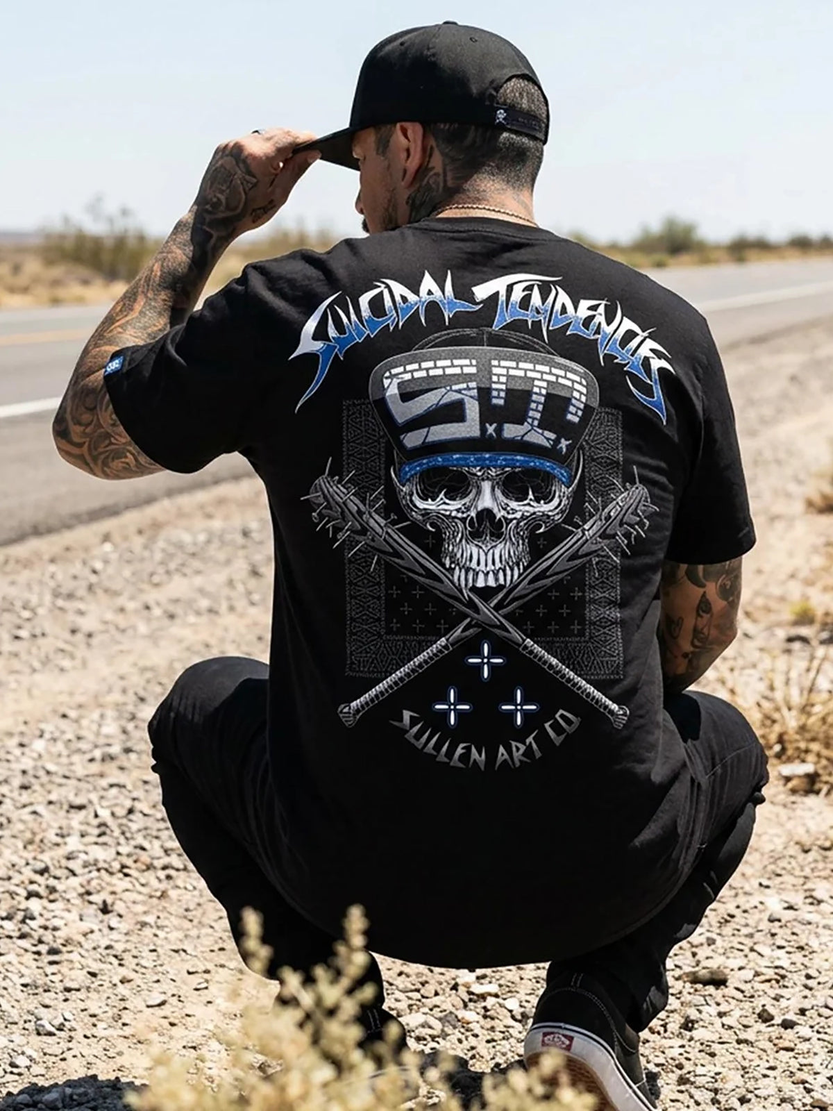 Sullen x Suicidal Tendencies Men's Cyco Badge Premium Graphic T-shirt - Jet Black