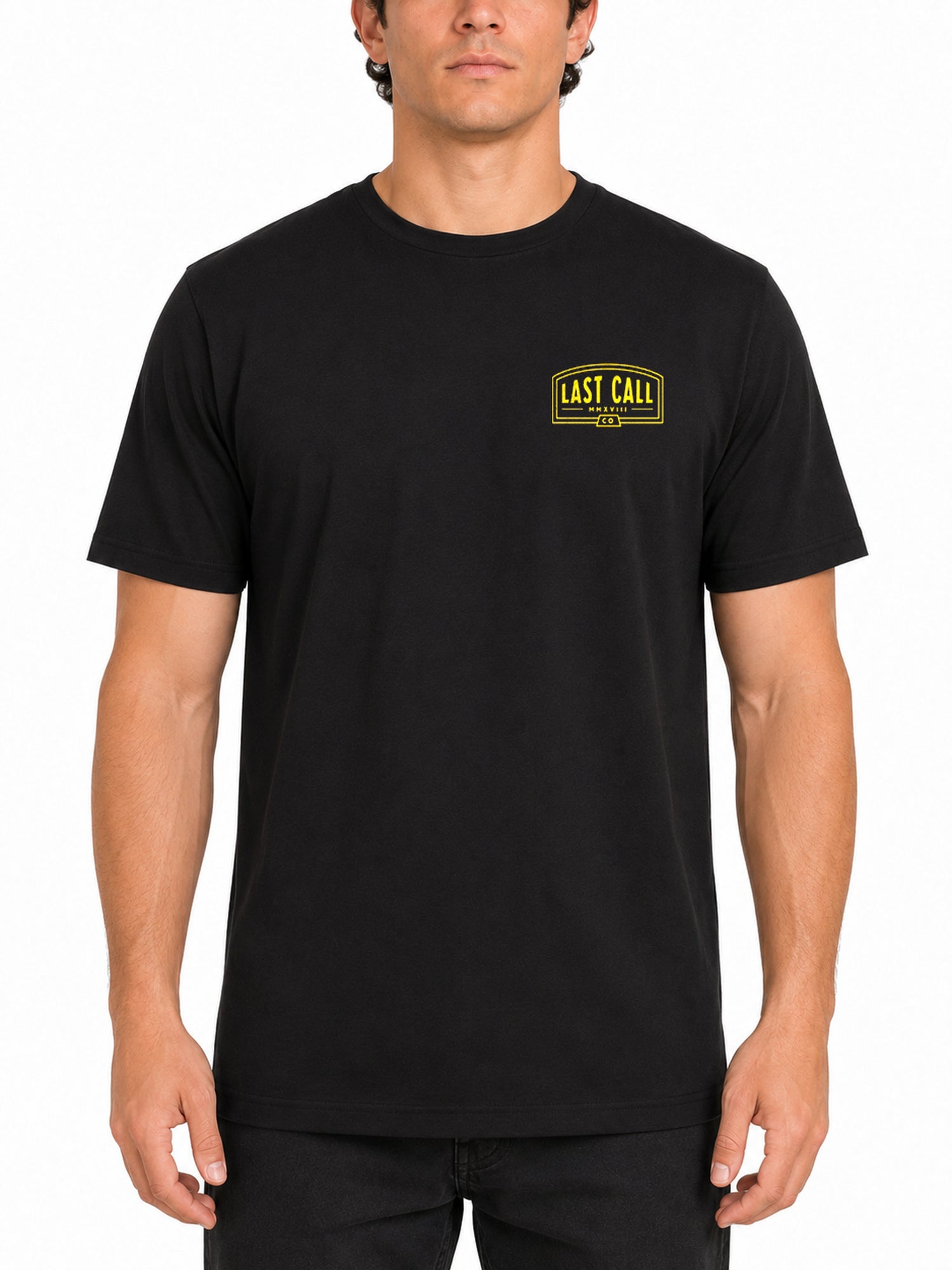 Last Call Co Men's Don't Be Long Graphic T-shirt - Black