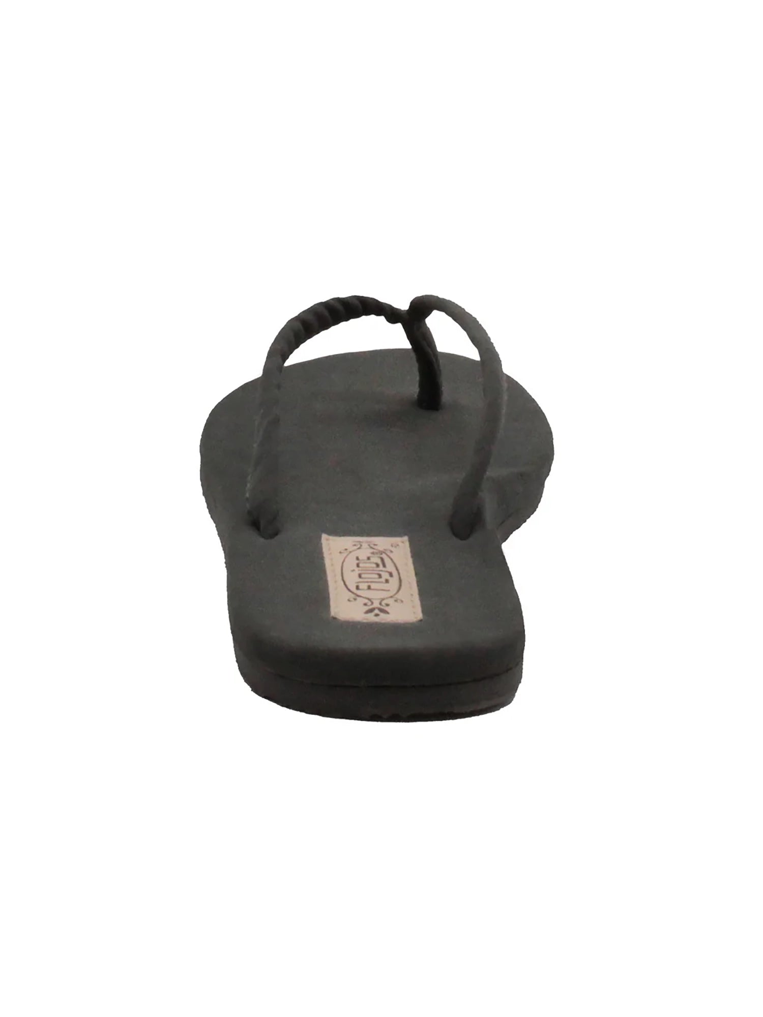 Flojos Women's Fiesta Thong Sandal – Charcoal, back view