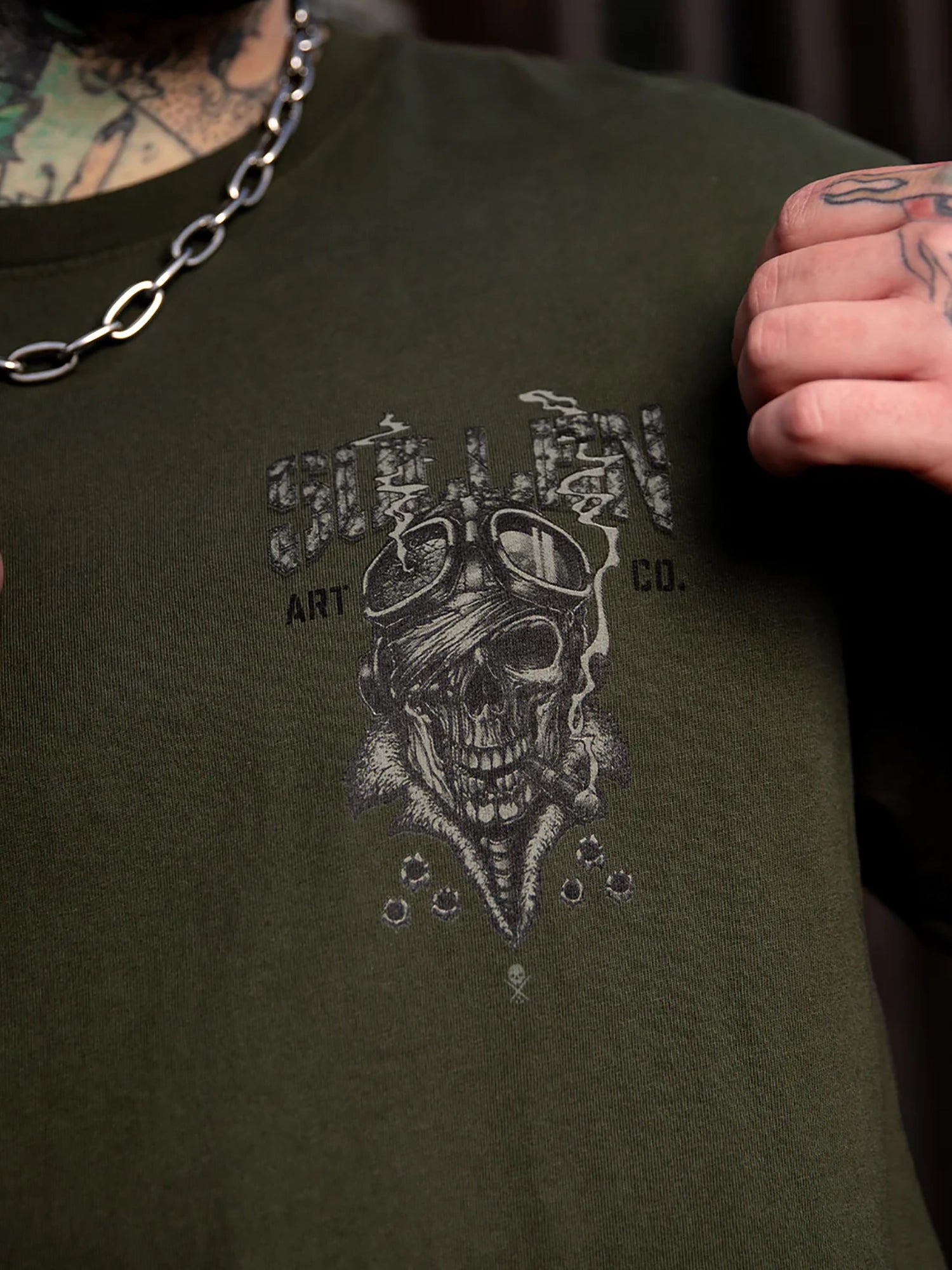 Sullen Men's Fighter Premium Graphic T-shirt - Rifle Green by Sullen