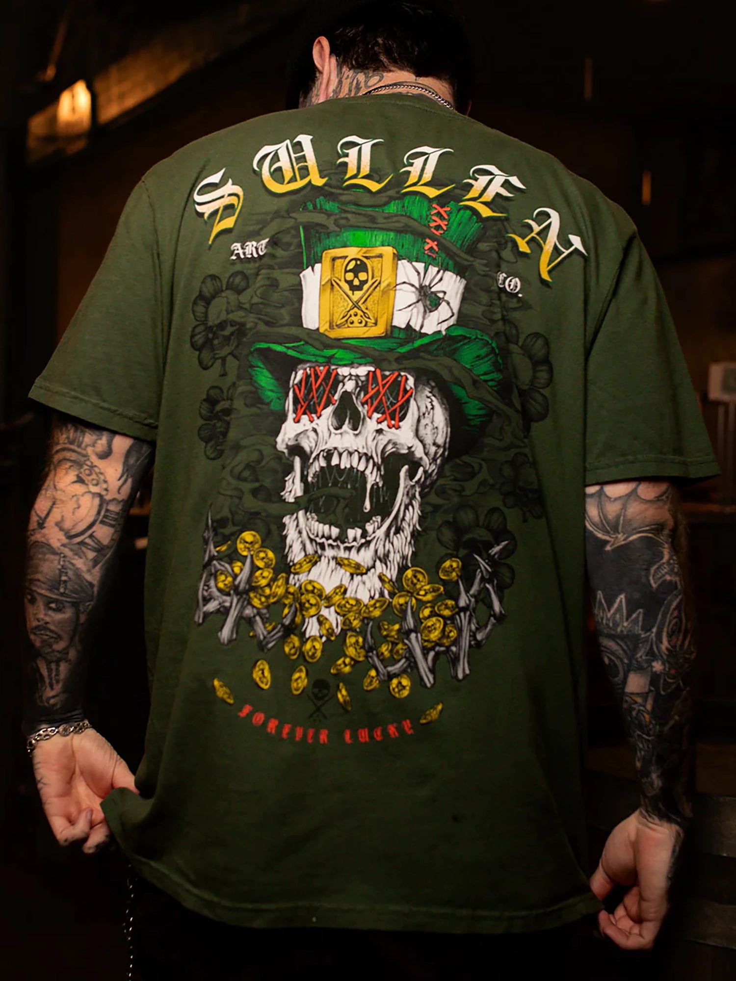 Sullen Men's Forever Lucky Premium Graphic T-shirt - Thyme by Sullen