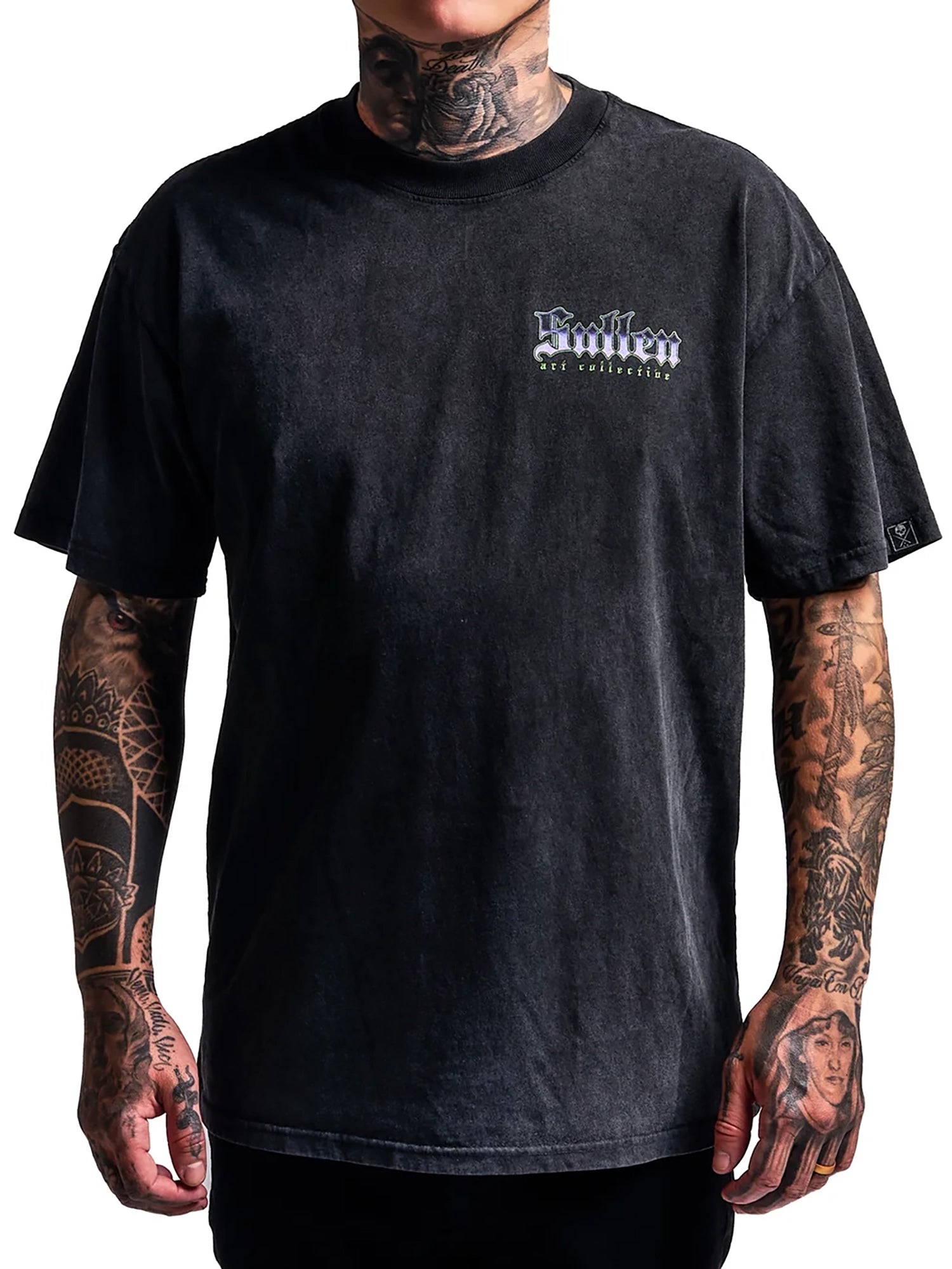 Sullen Men's Grim Highway "1 Ton" *Relaxed Fit* Graphic T-shirt - Vintage Black Lava Wash