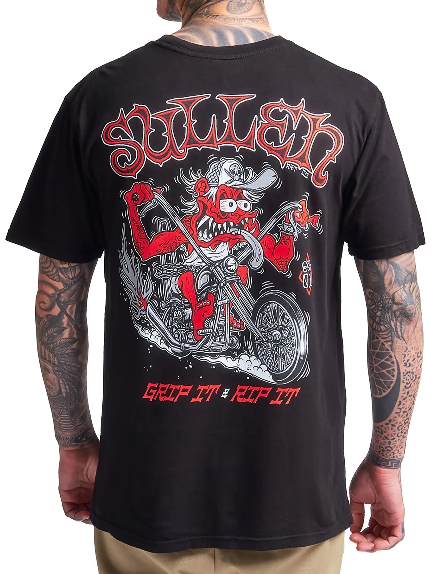 Sullen Men's Grip Rip Premium Graphic T-shirt - Jet Black by Sullen