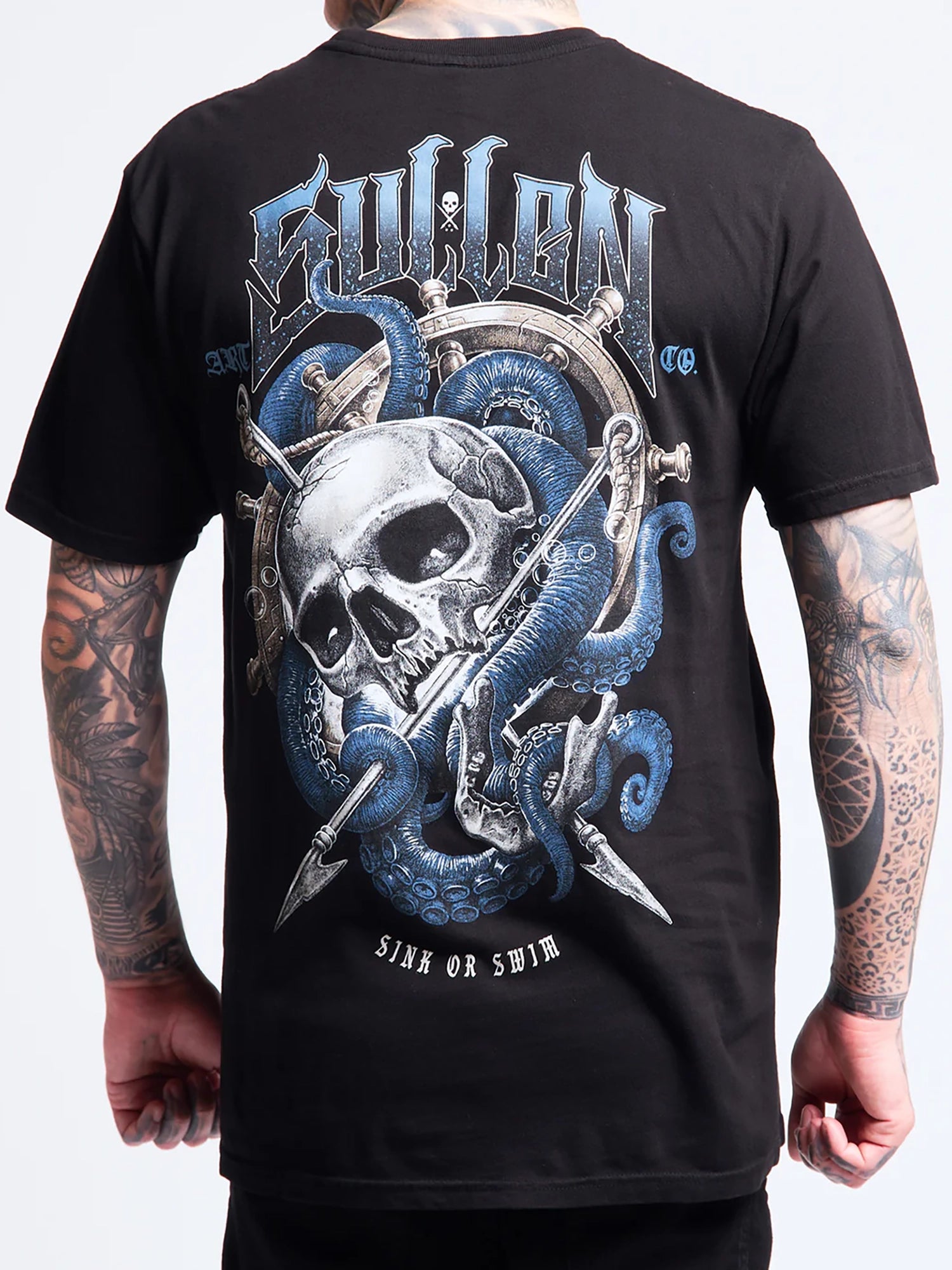 Sullen Men's Harpoon Skull Premium Graphic Tee - Jet Black by Sullen