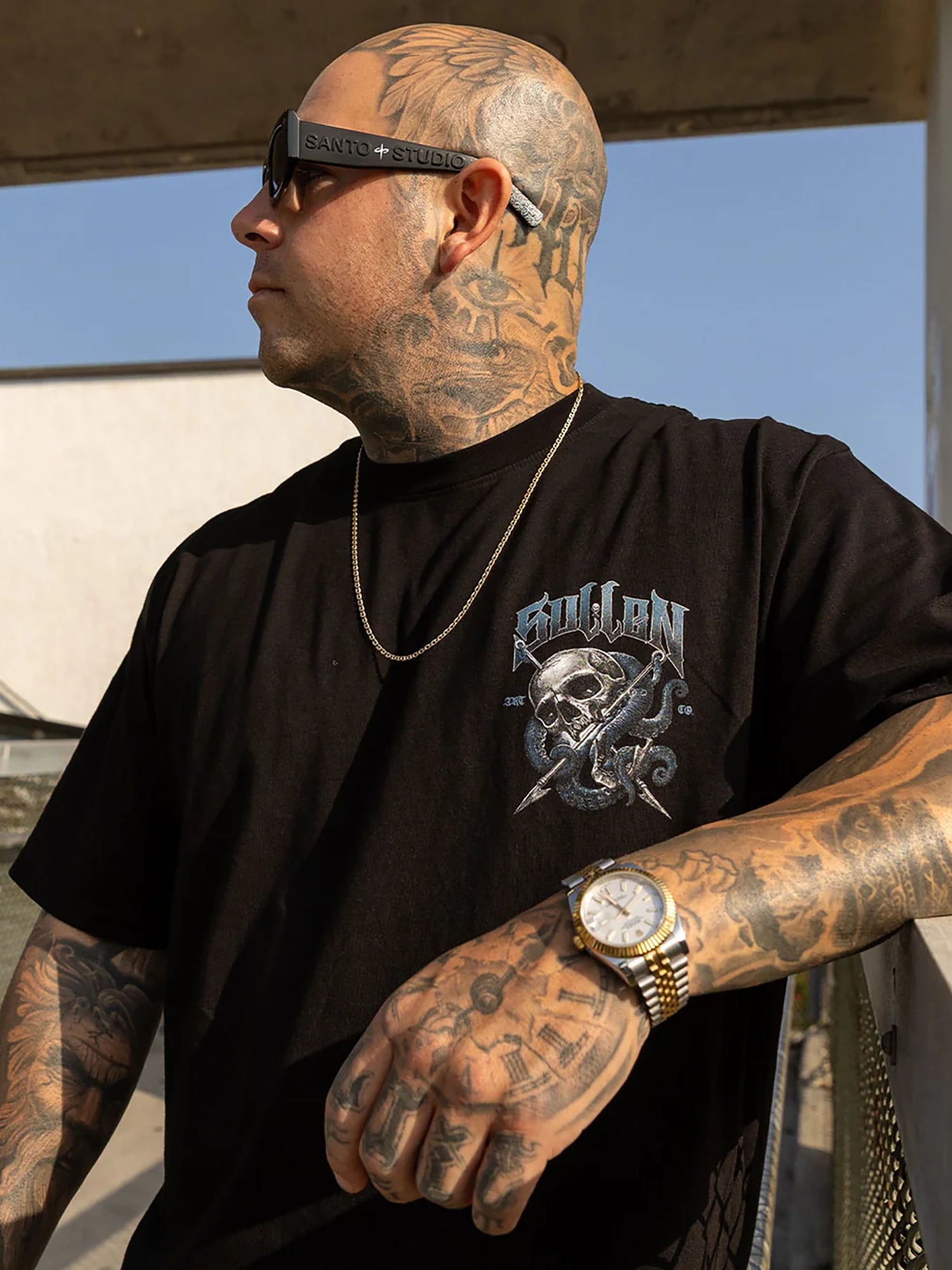Sullen Men's Harpoon Skull Premium Graphic Tee - Jet Black by Sullen