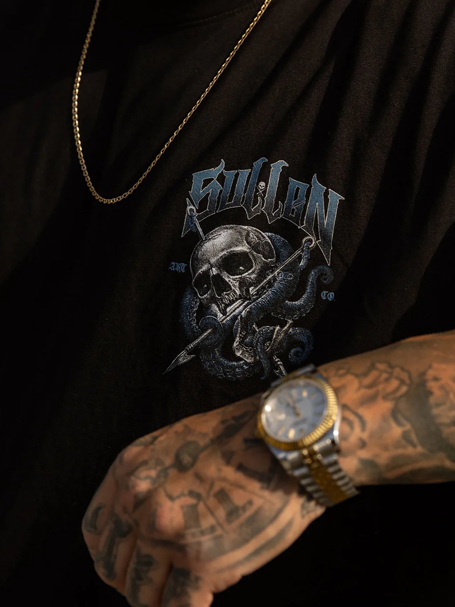 Sullen Men's Harpoon Skull Premium Graphic Tee - Jet Black by Sullen