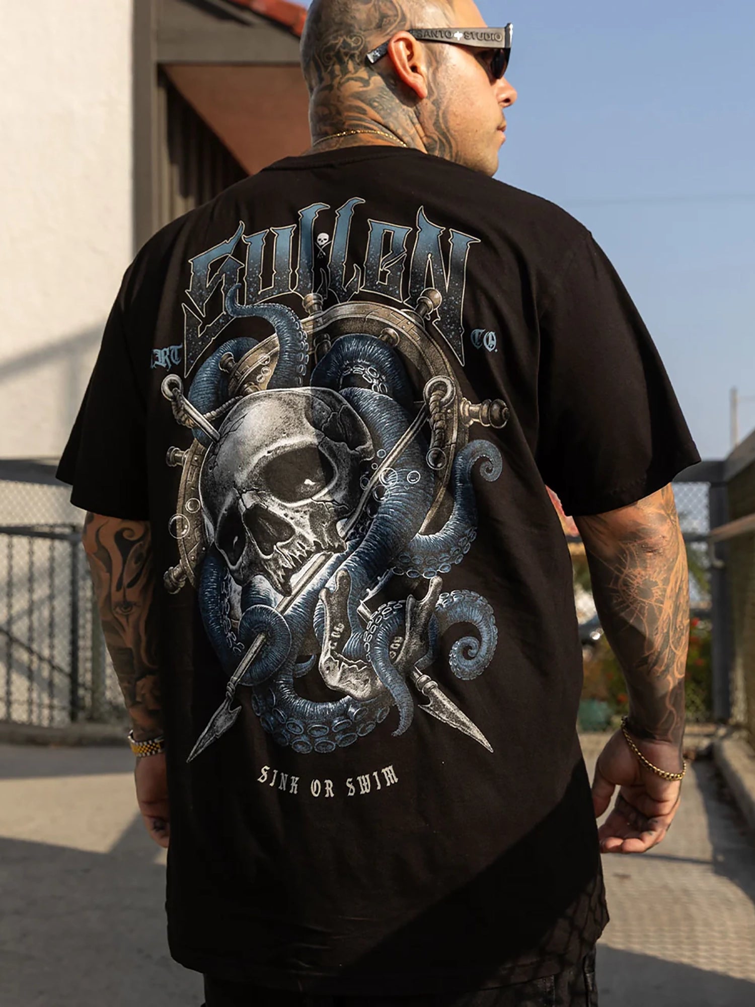 Sullen Men's Harpoon Skull Premium Graphic Tee - Jet Black by Sullen
