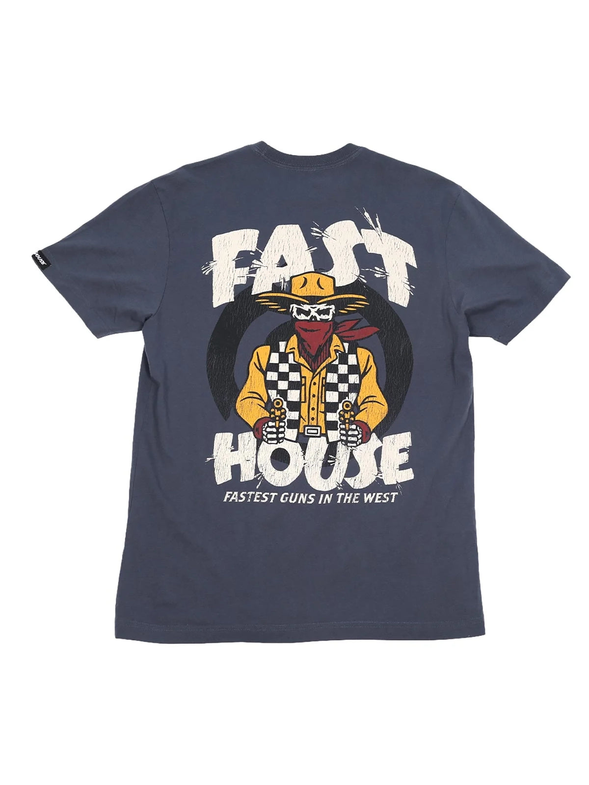 Fasthouse Men's Hyde Graphic T-shirt in Indigo, back flat-lay view