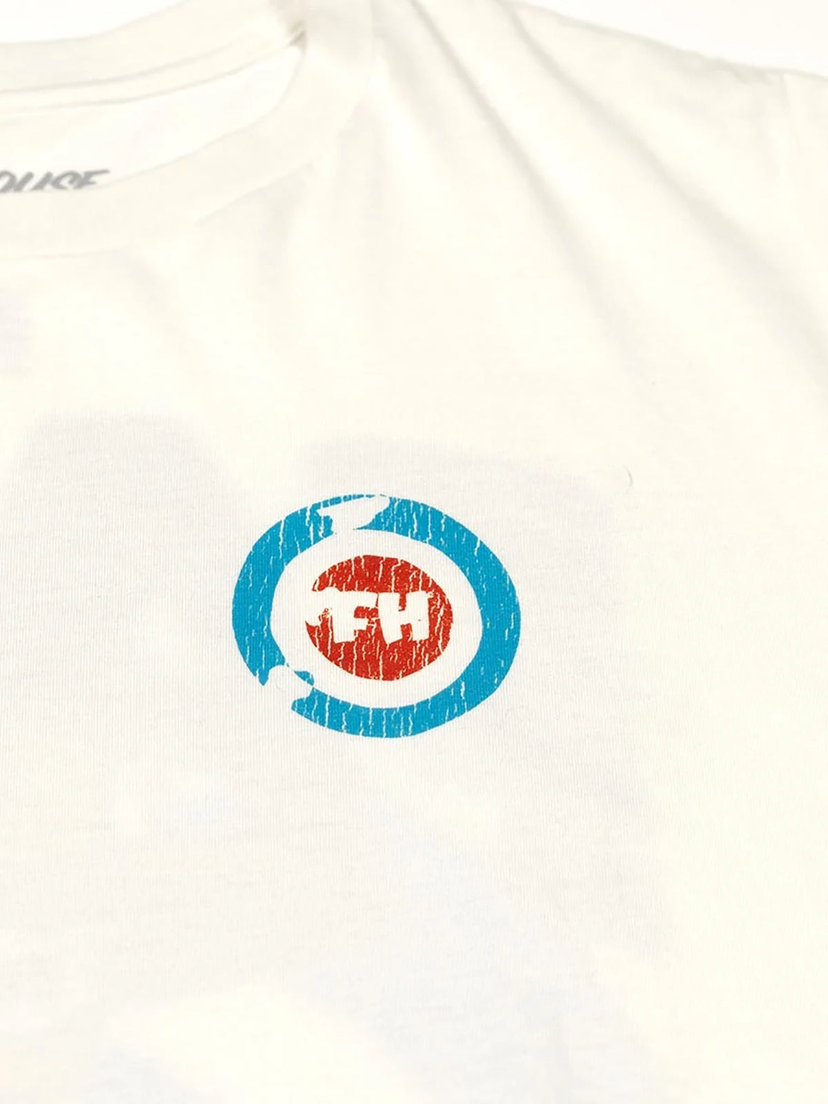 Fasthouse Men's Hyde Graphic T-shirt in Natural, close-up of the front chest graphic
