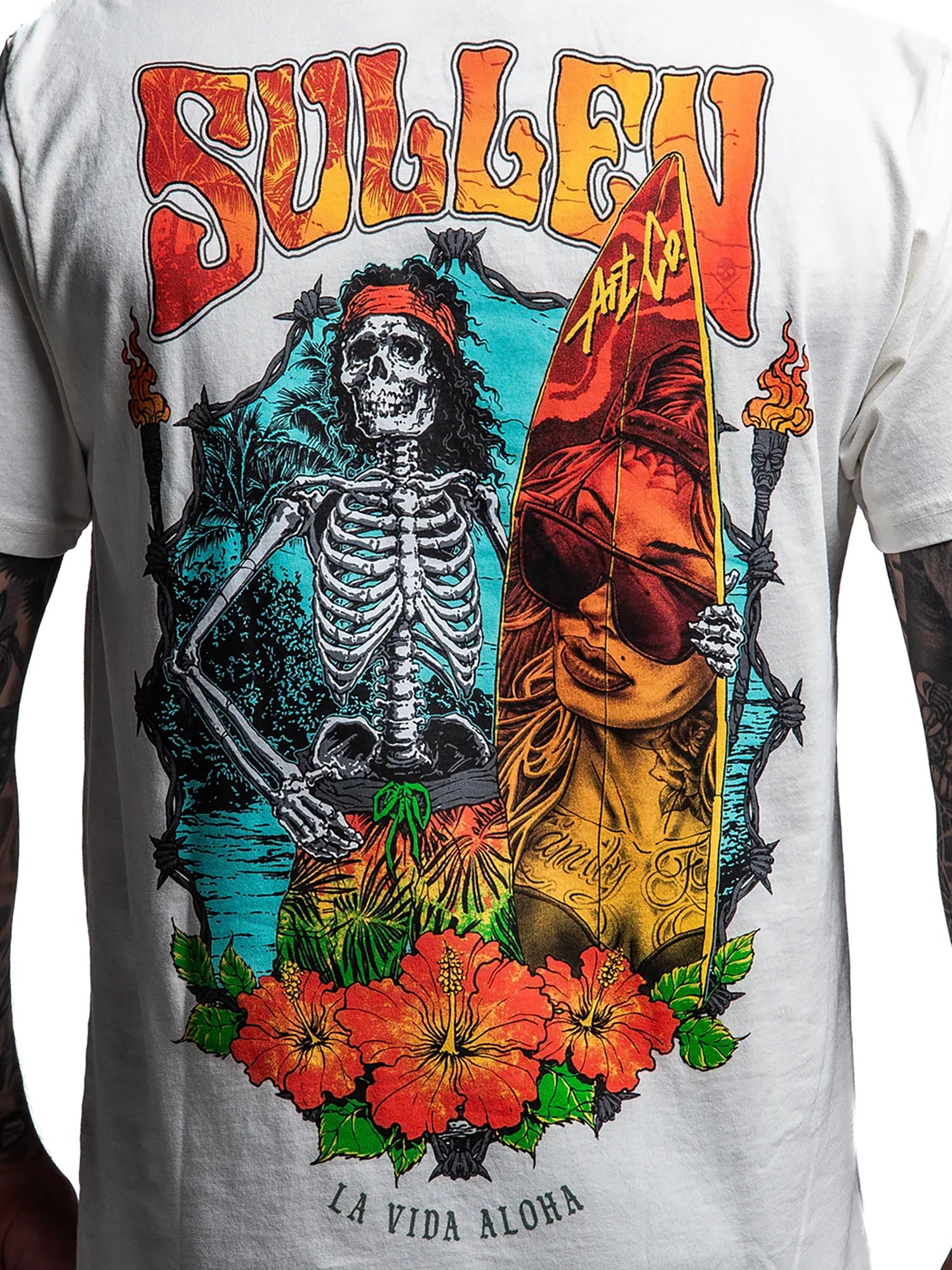 Sullen Men's La Vida Aloha Premium Tee - Antique White by Sullen