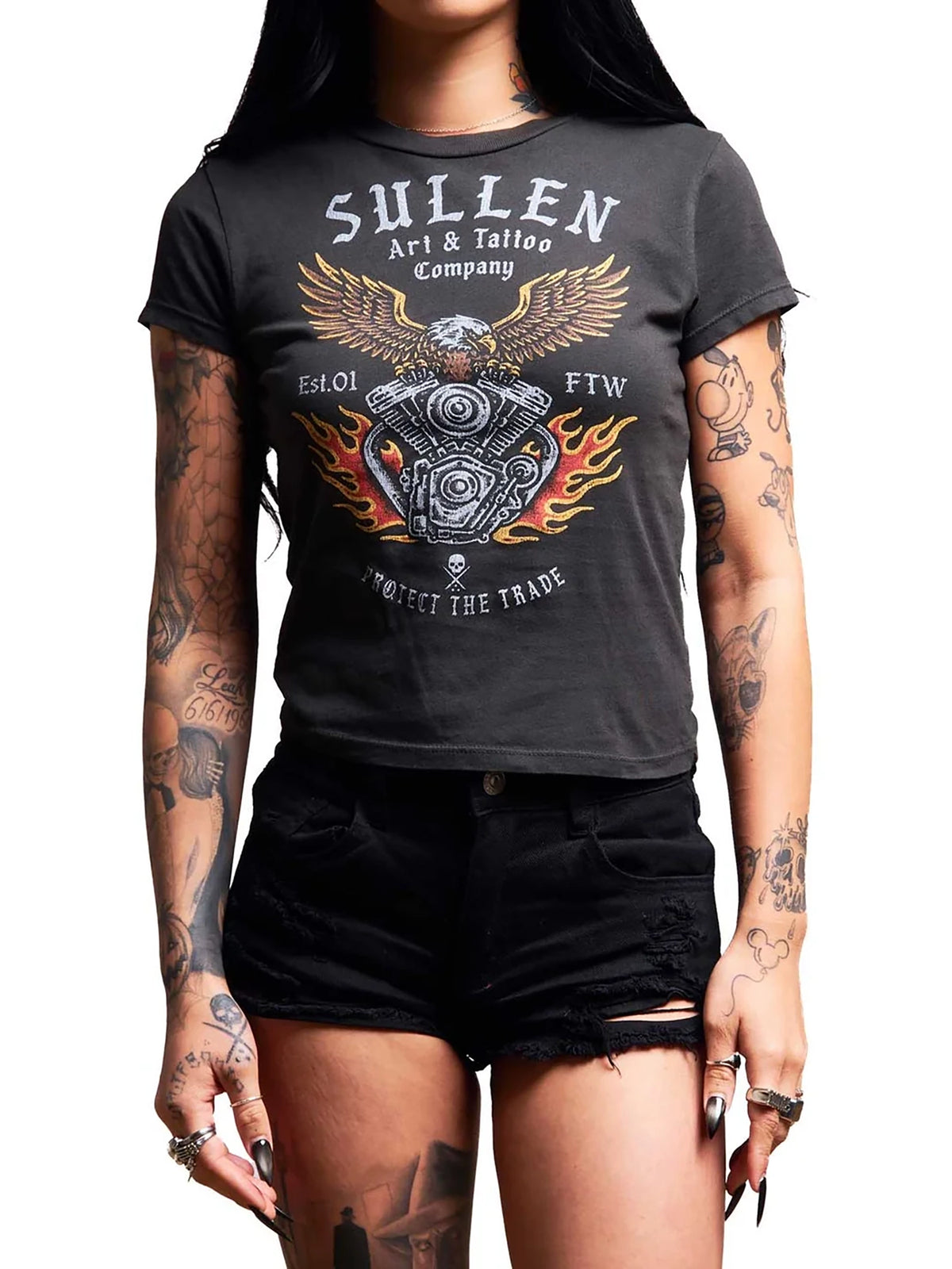 Sullen Live Free Women's Graphic T-shirt - Vintage Black