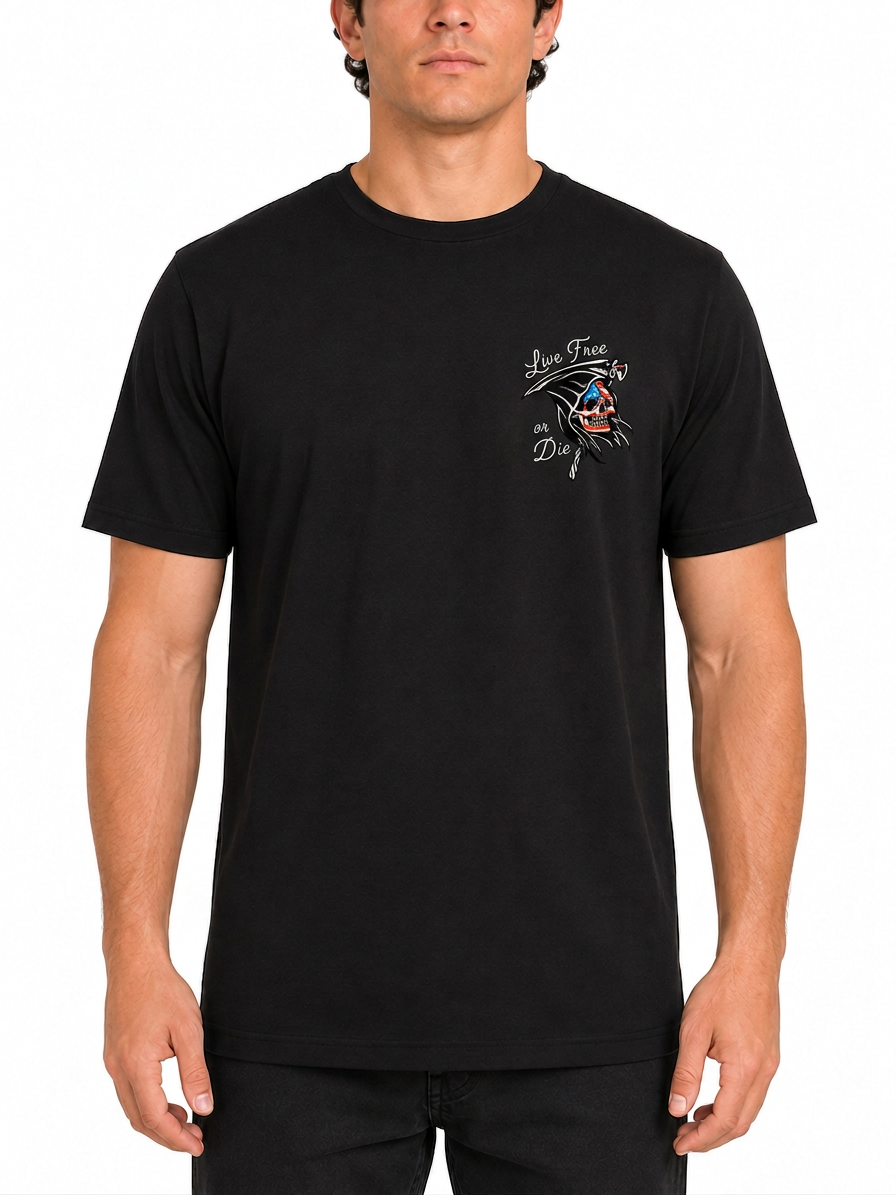 Last Call Co Men's Live Free Graphic T-shirt - Black