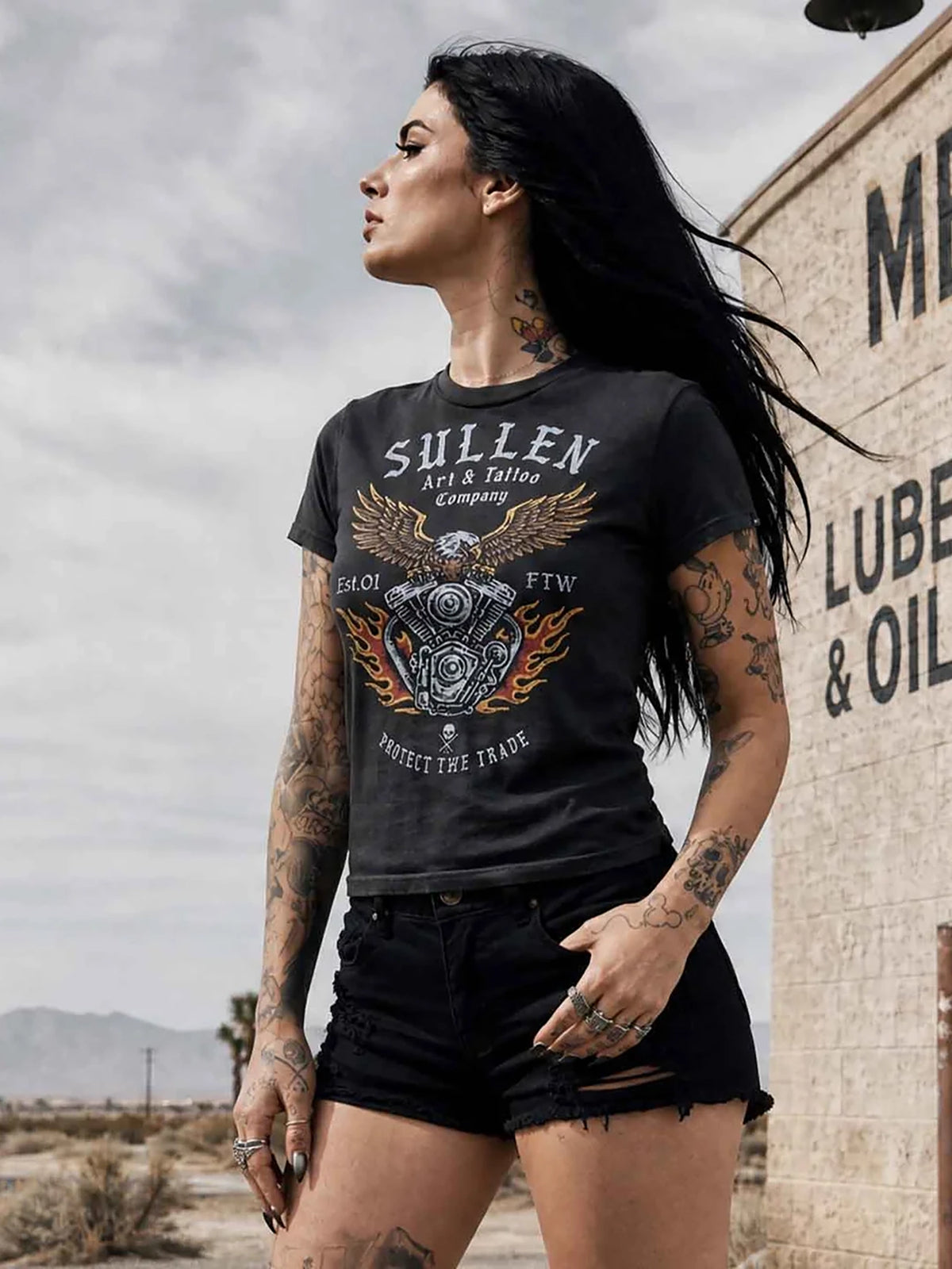 Sullen Live Free Women's Graphic T-shirt - Vintage Black