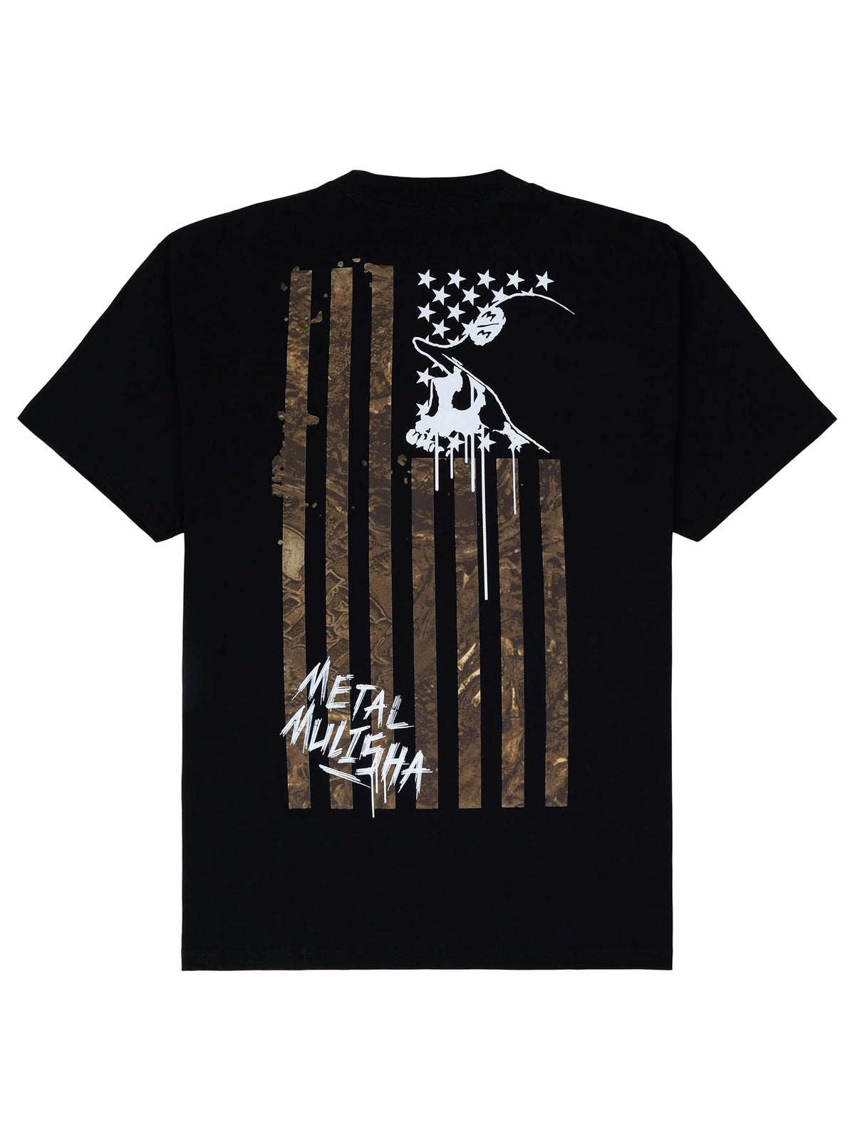 Metal Mulisha Lost Flag black graphic T-shirt back view