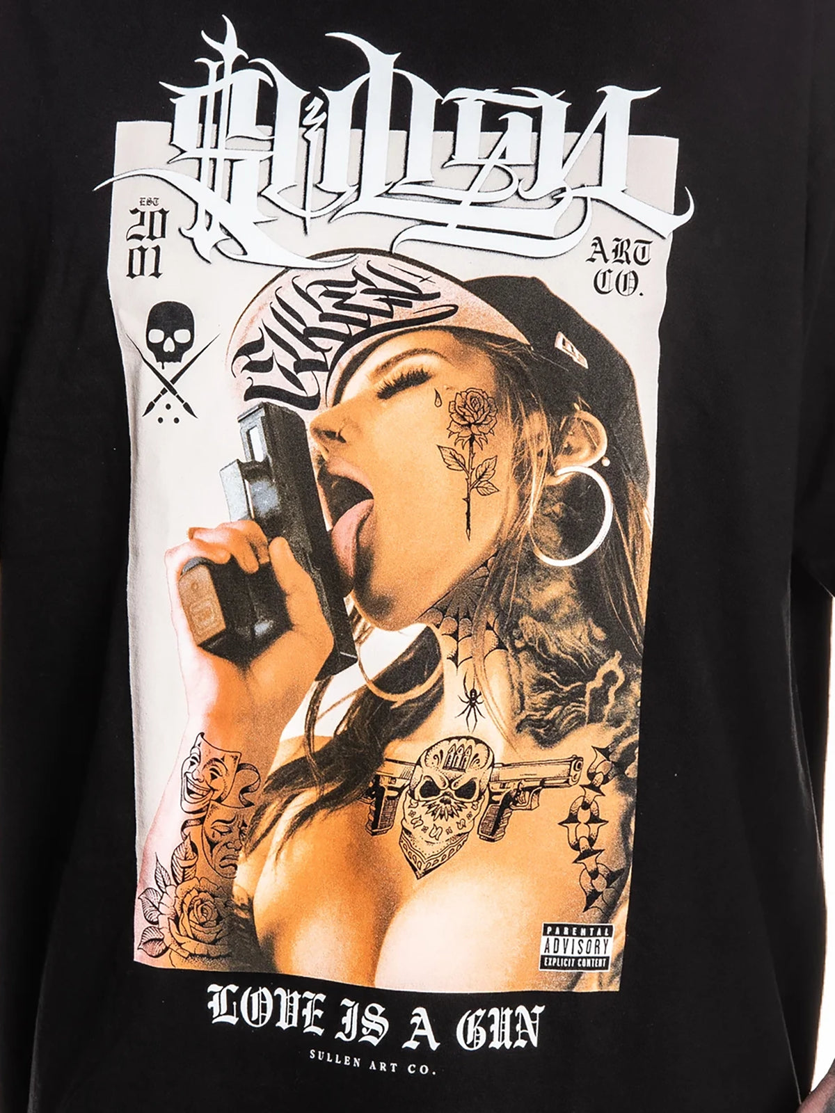 Sullen Men's Love Is “1 Ton” Relaxed Fit Graphic T-shirt - Jet Black