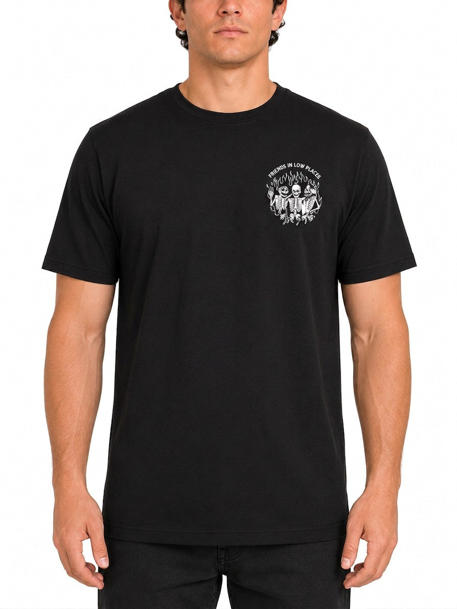 Last Call Co Men's Low Places Graphic T-shirt - Black