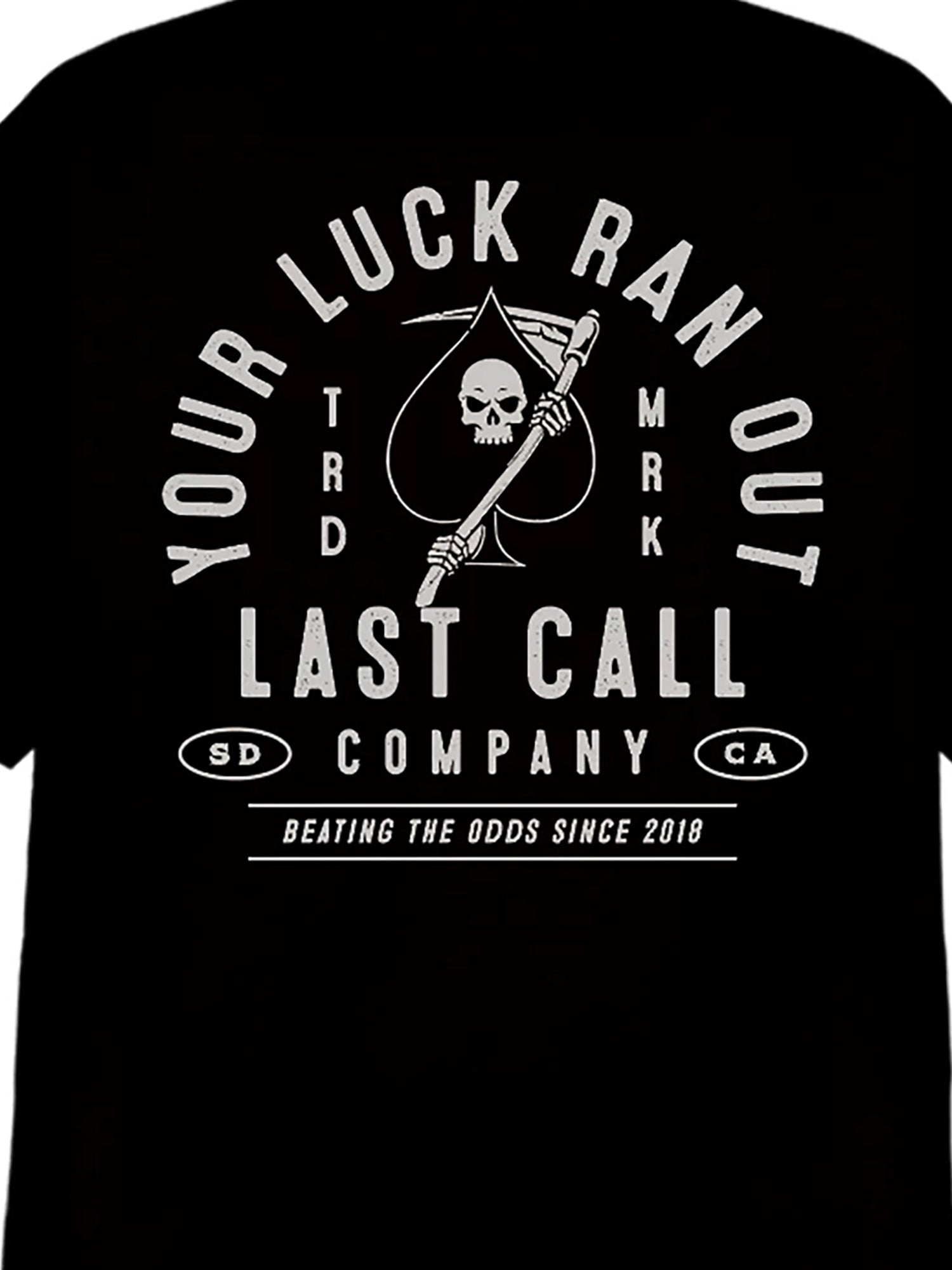 Last Call Co Luck Badge Graphic T-shirt Black close-up back graphic detail