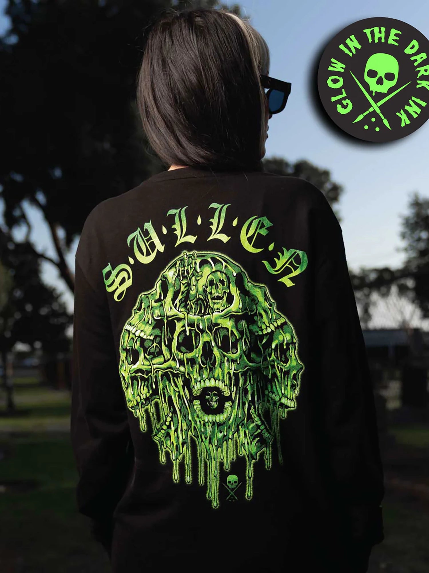 Sullen Men's Melting Skulls Long Sleeve Premium T-shirt