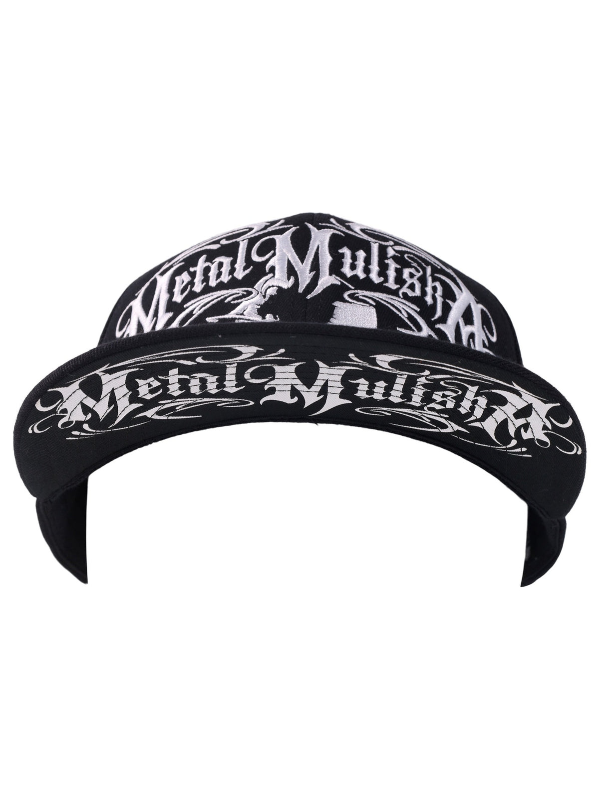 Metal Mulisha Intricate Snapback Hat in black, adjustable snapback rear view