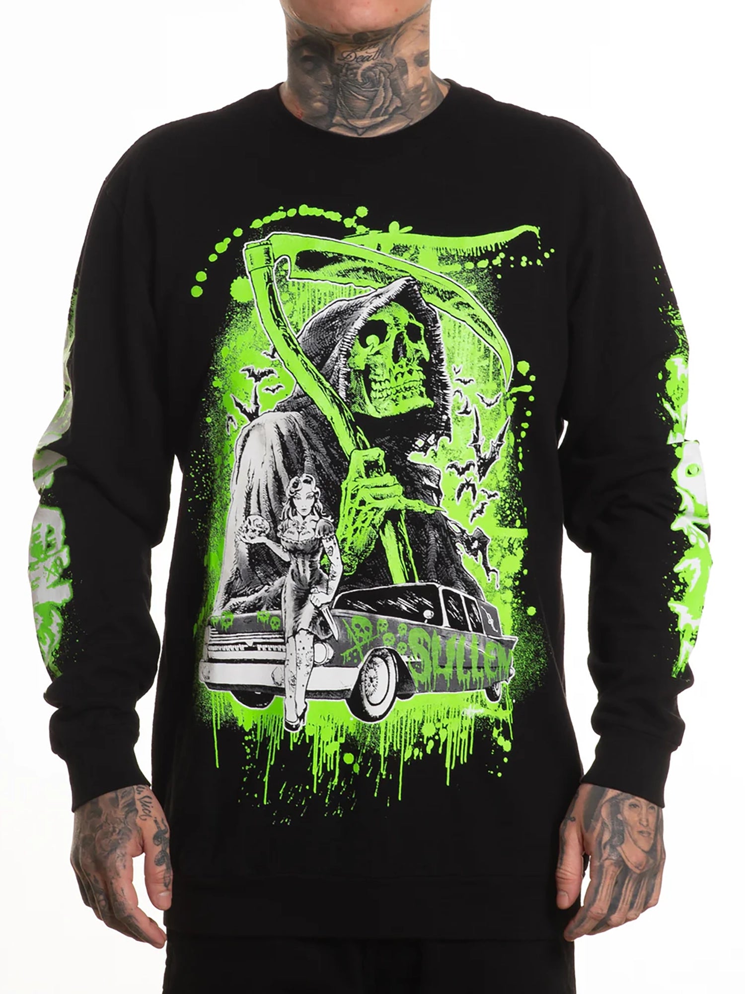 Sullen Men's Never Late Long Sleeve French Terry Glow in the Dark Premium T-shirt