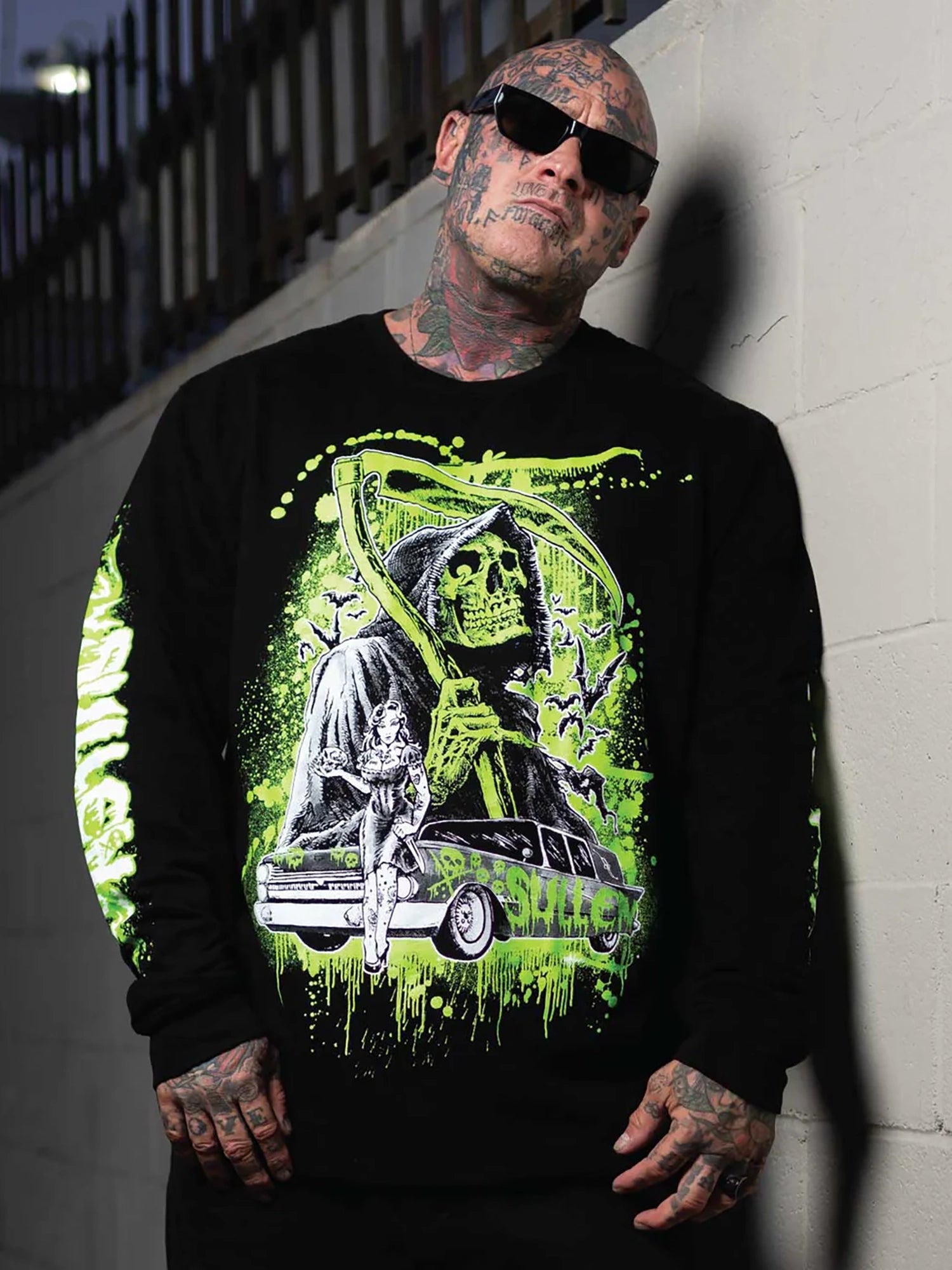 Sullen Men's Never Late Long Sleeve French Terry Glow in the Dark Premium T-shirt