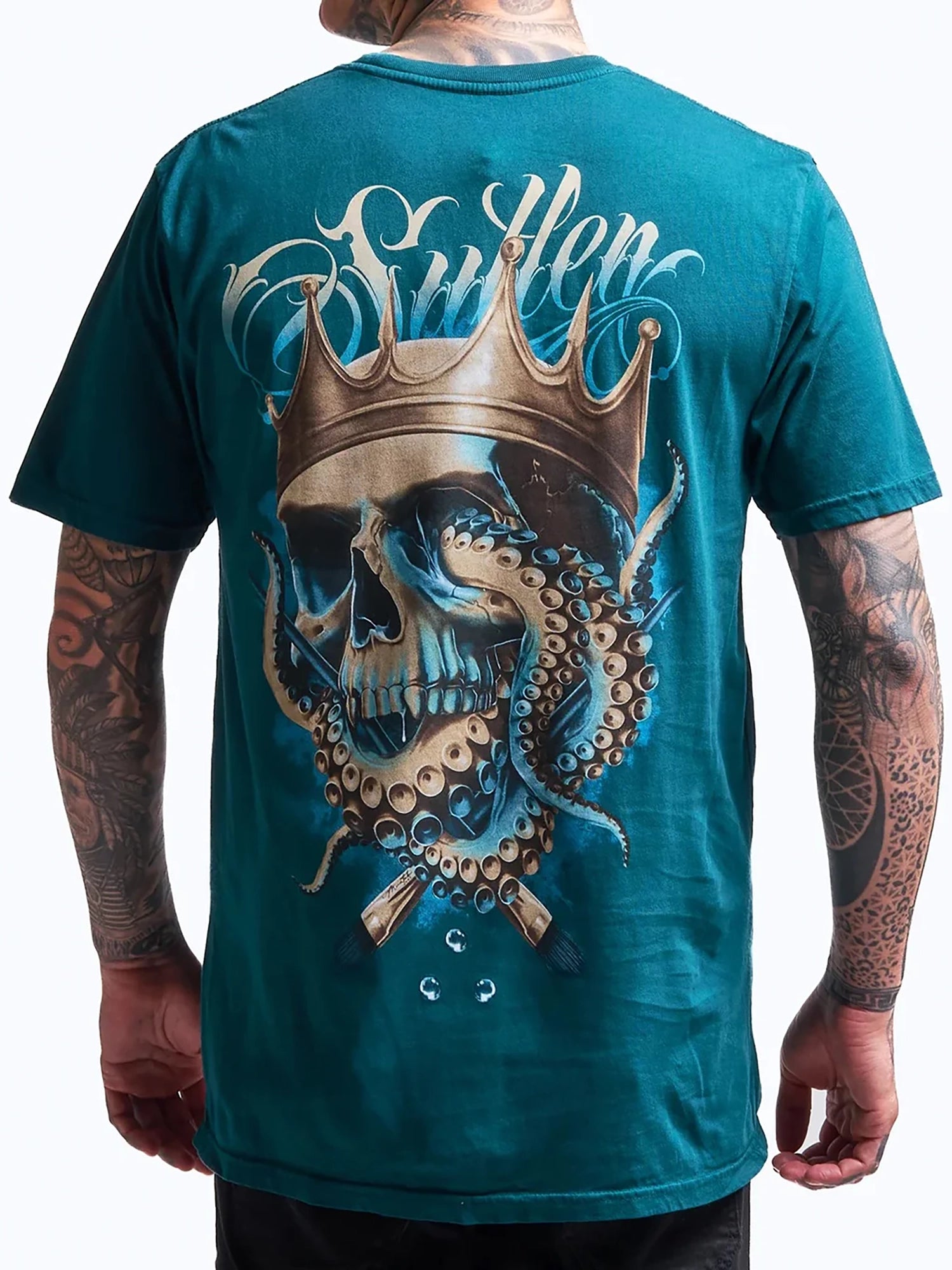 Sullen Men's Octopus King Premium Graphic T-shirt - Atlantic Deep by Sullen