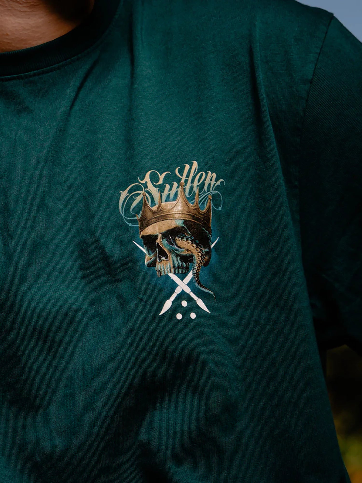Sullen Men's Octopus King Premium Graphic T-shirt - Atlantic Deep by Sullen