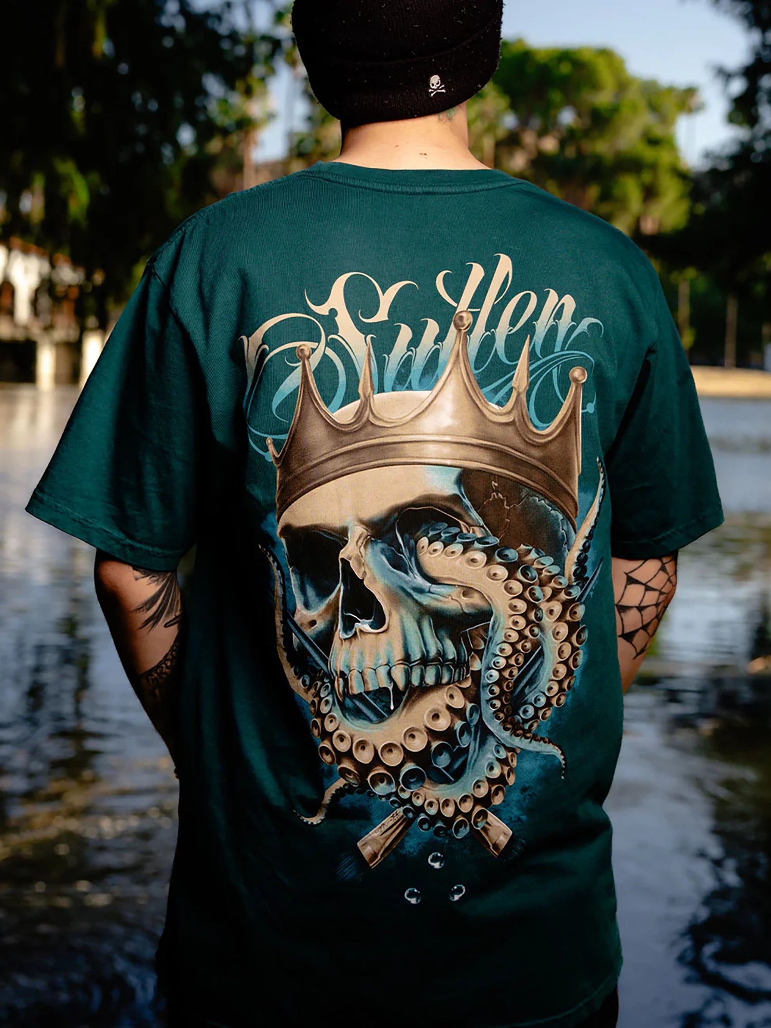 Sullen Men's Octopus King Premium Graphic T-shirt - Atlantic Deep by Sullen