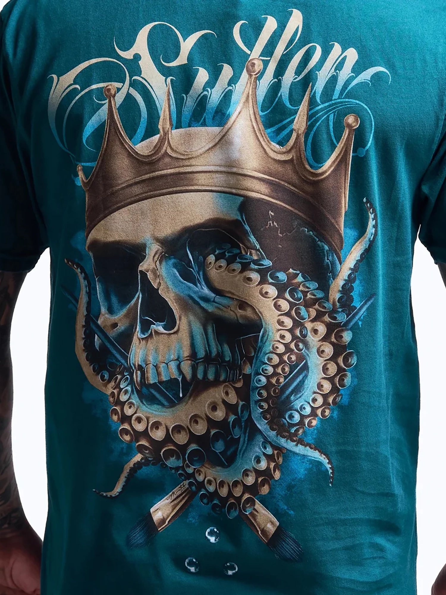 Sullen Men's Octopus King Premium Graphic T-shirt - Atlantic Deep by Sullen