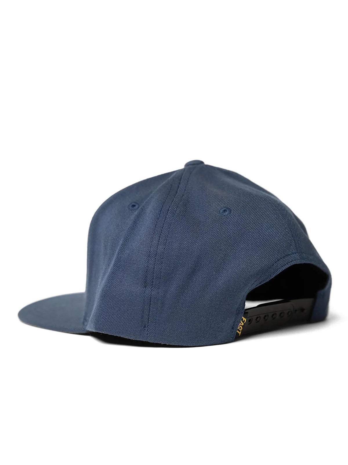 Fasthouse Men's Oil Burner 110 Snapback Hat in Indigo, rear view with snapback closure